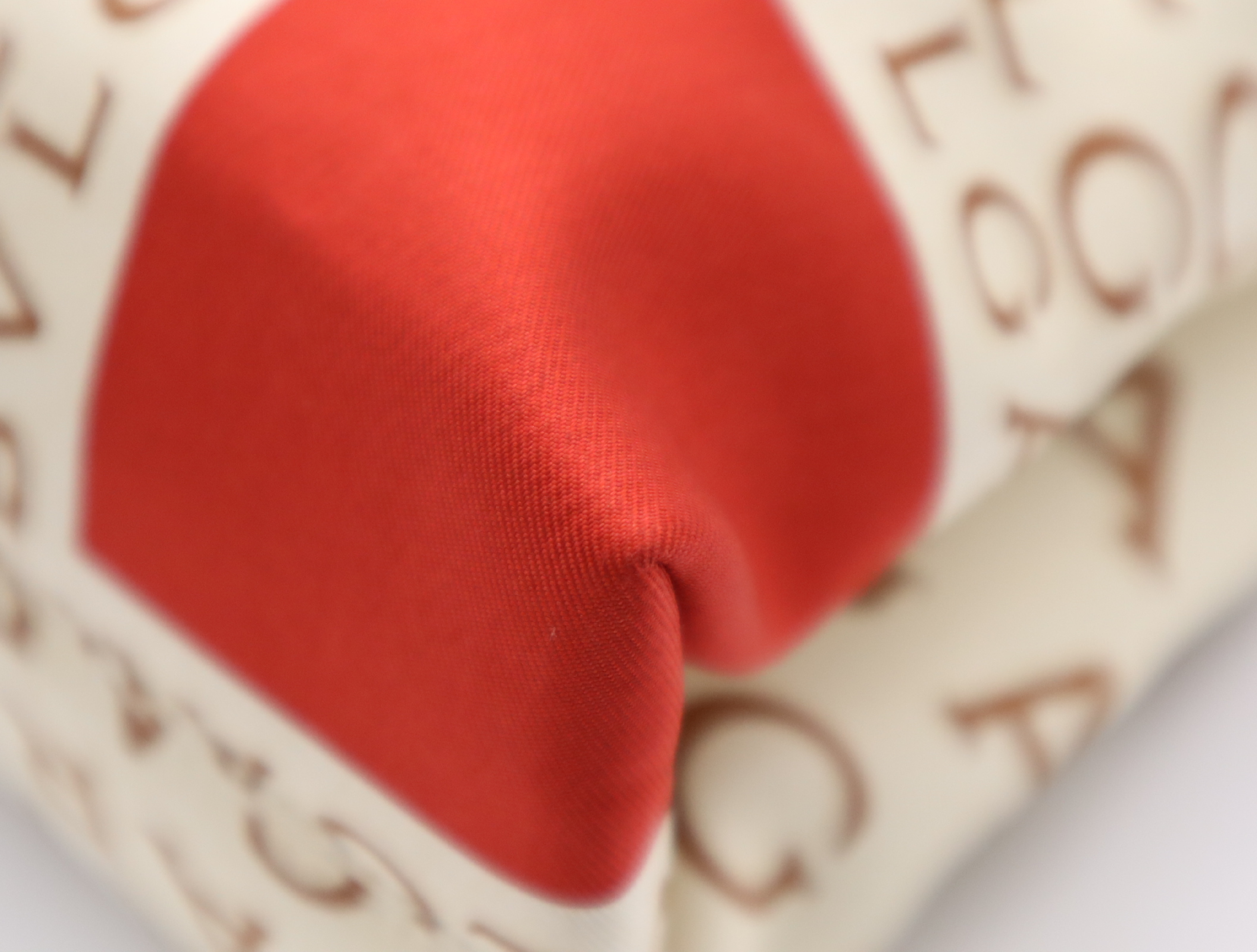 Cotton Logo Mania Handbag, Red/Ivory, with Dust Bag — view 7