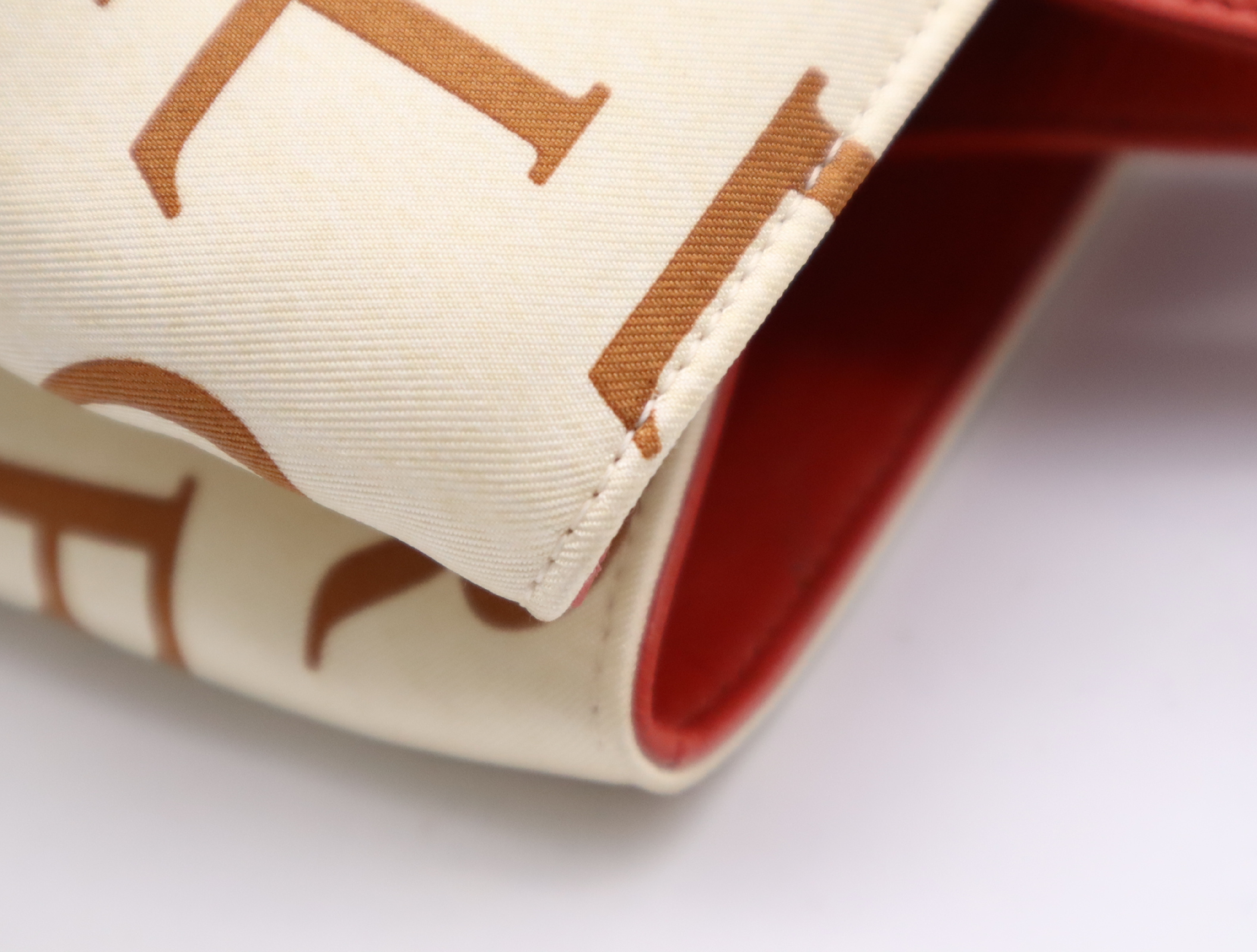 Cotton Logo Mania Handbag, Red/Ivory, with Dust Bag — view 8
