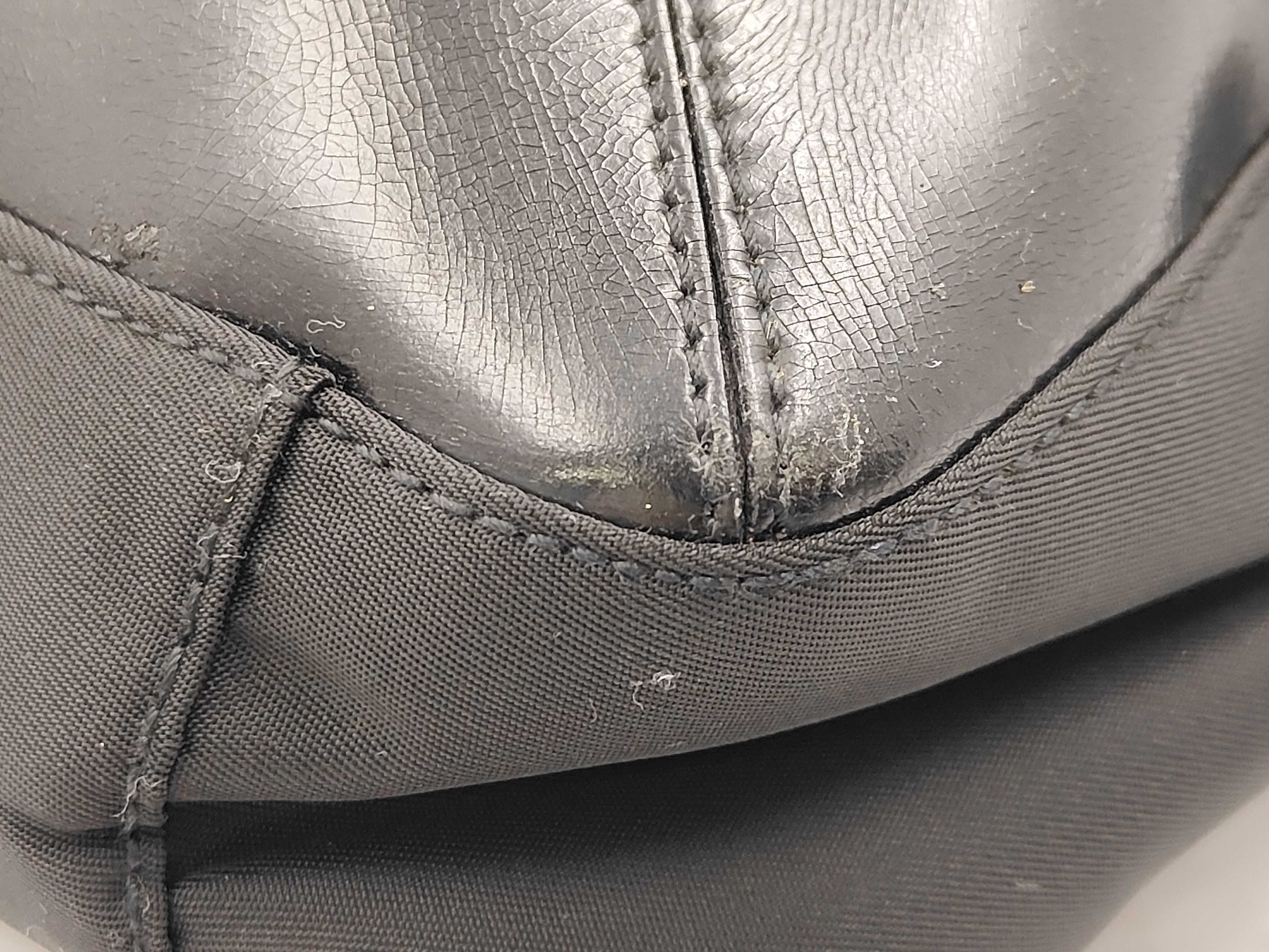 Nylon x Leather Tote Bag Black Tote Bag — view 7