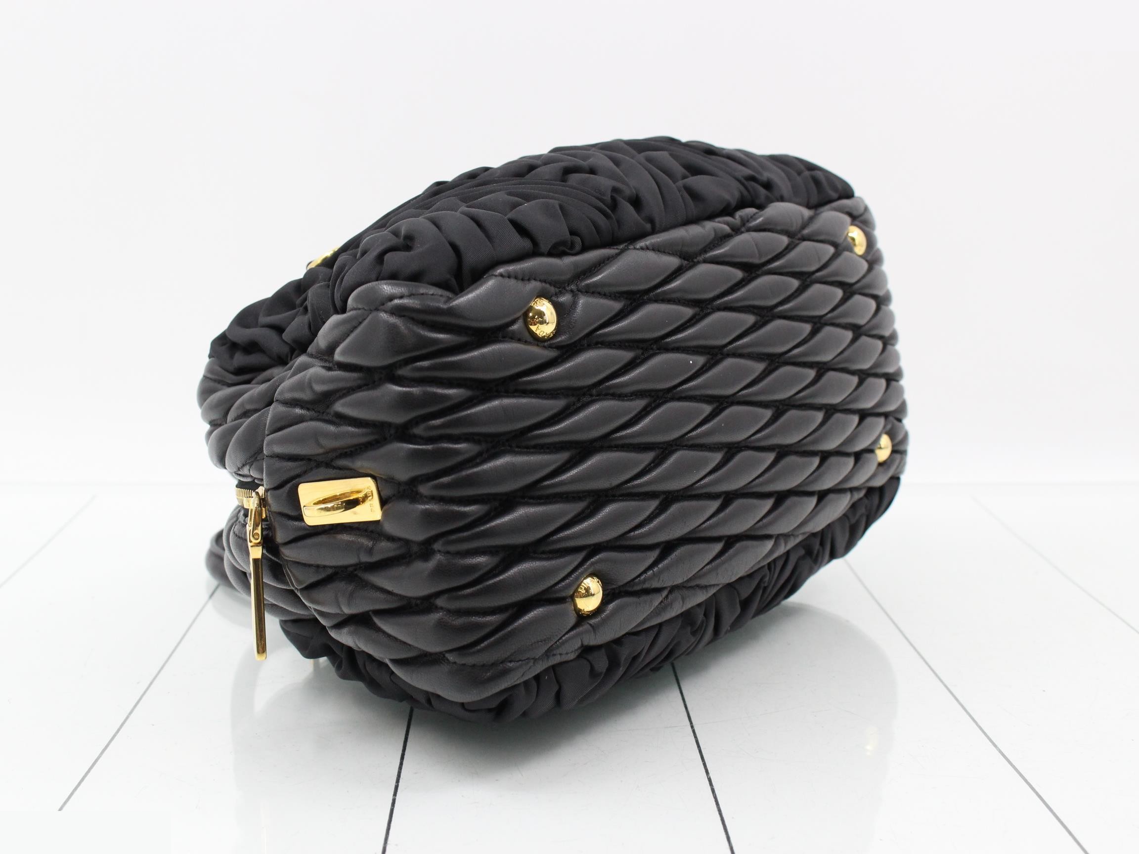 Gathered handbag, black — view 5