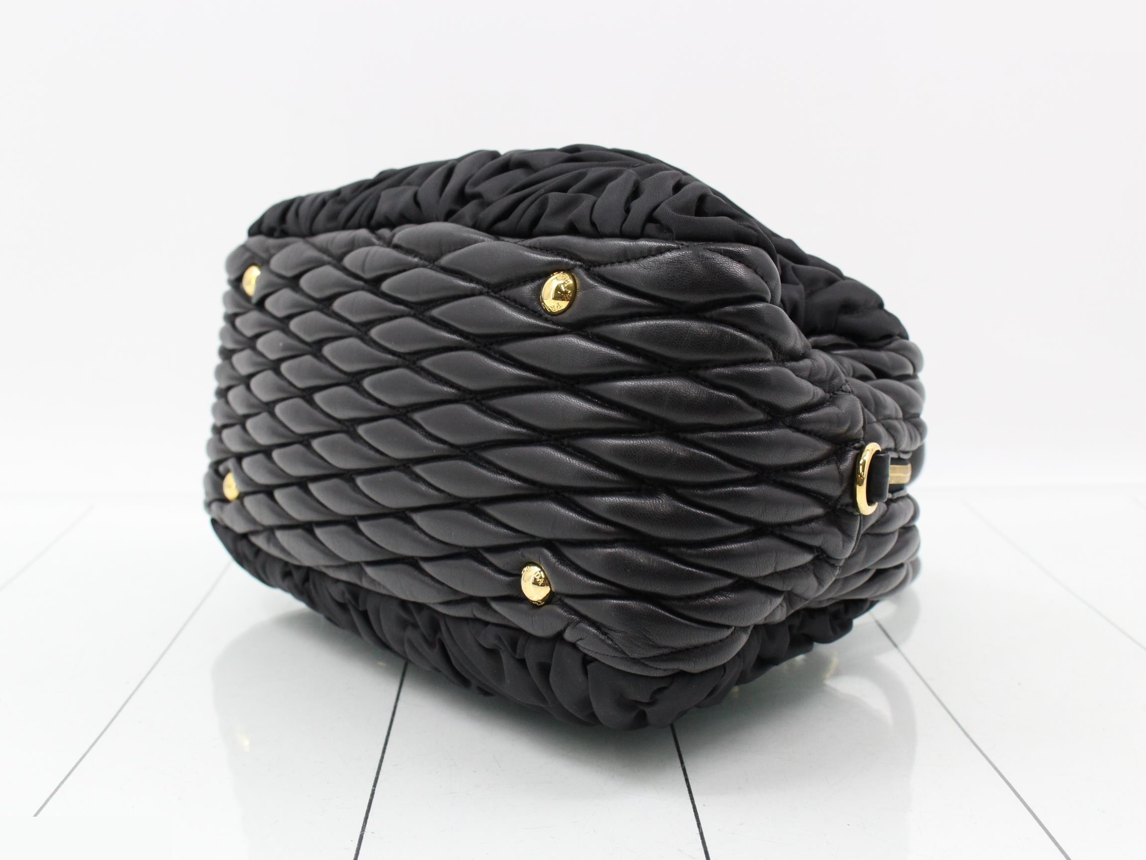 Gathered handbag, black — view 6