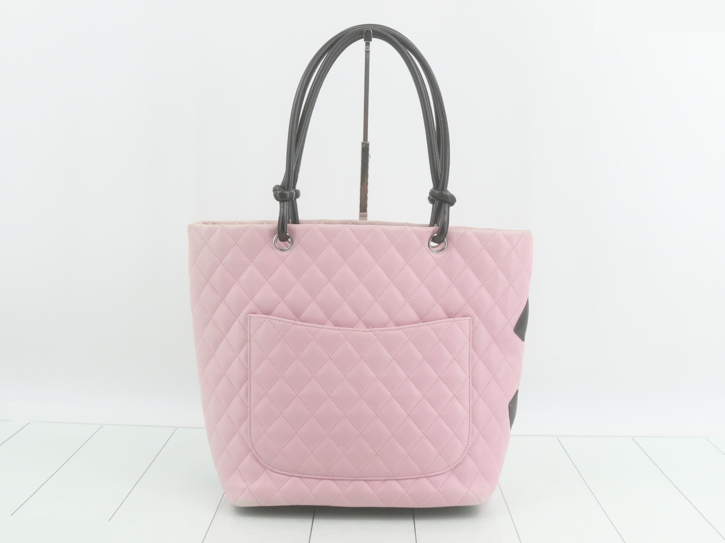 Cambon Line Medium Tote Bag, Pink x Black, Serial Number 9 — view 2