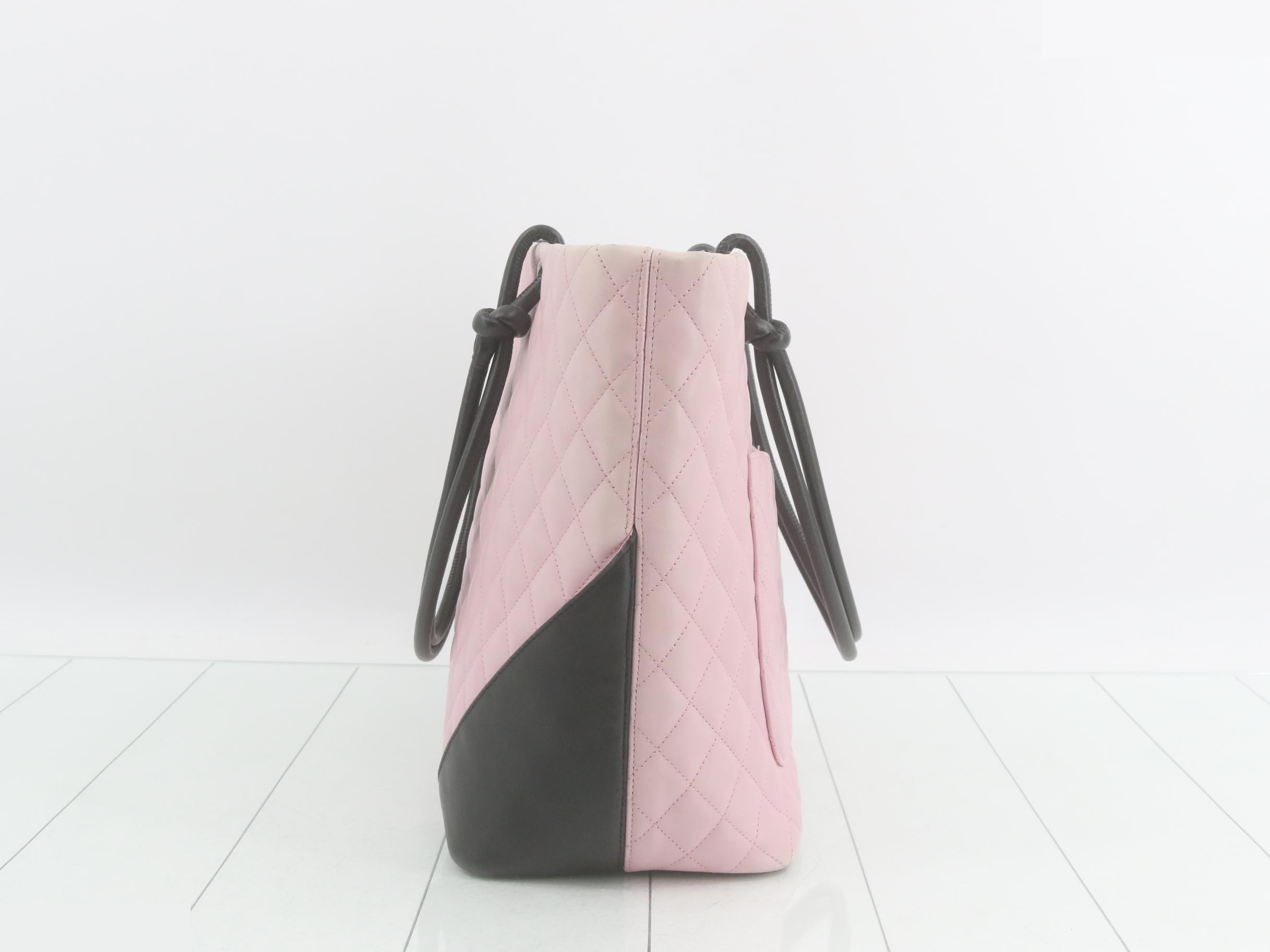 Cambon Line Medium Tote Bag, Pink x Black, Serial Number 9 — view 3