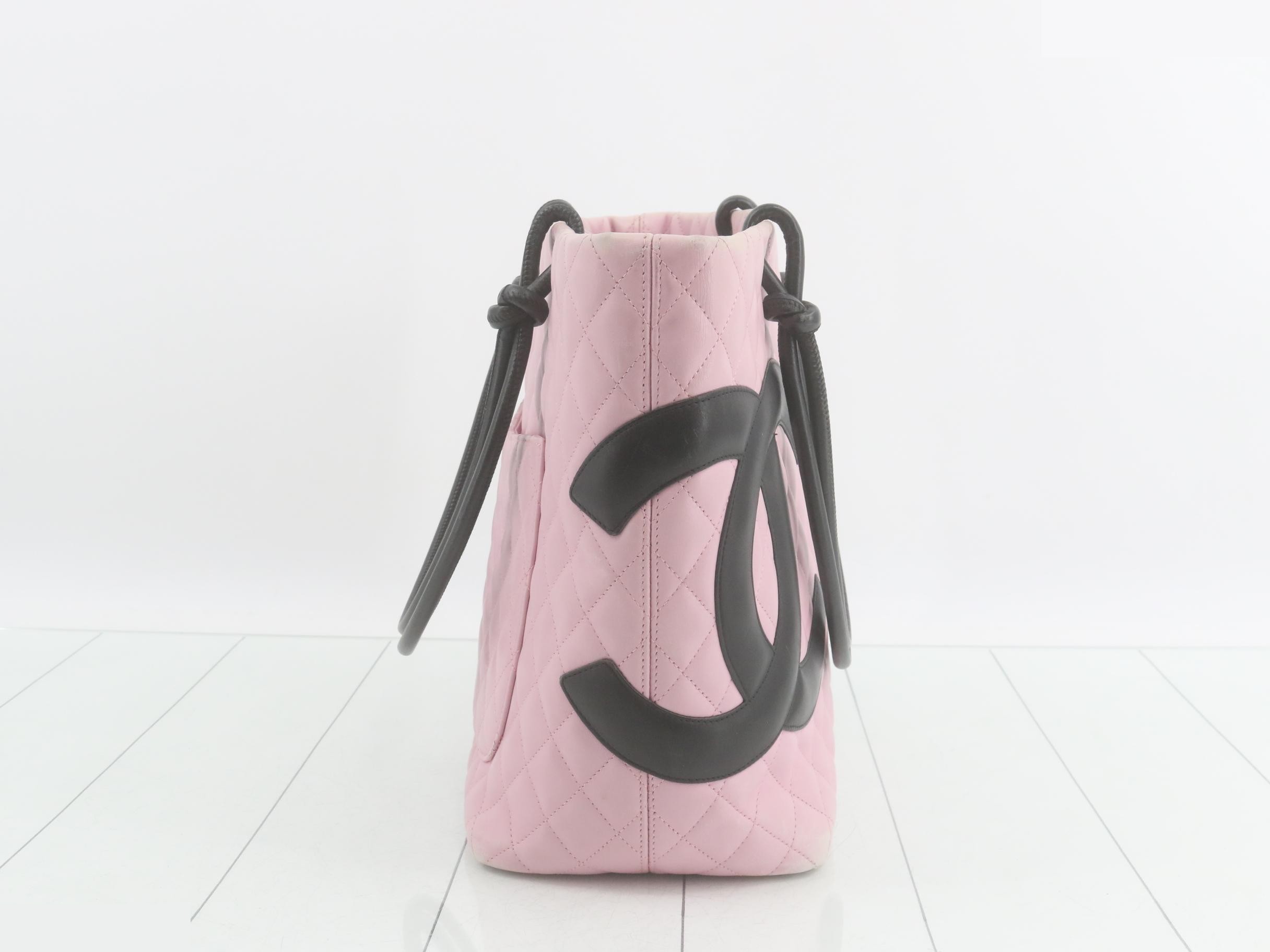 Cambon Line Medium Tote Bag, Pink x Black, Serial Number 9 — view 4