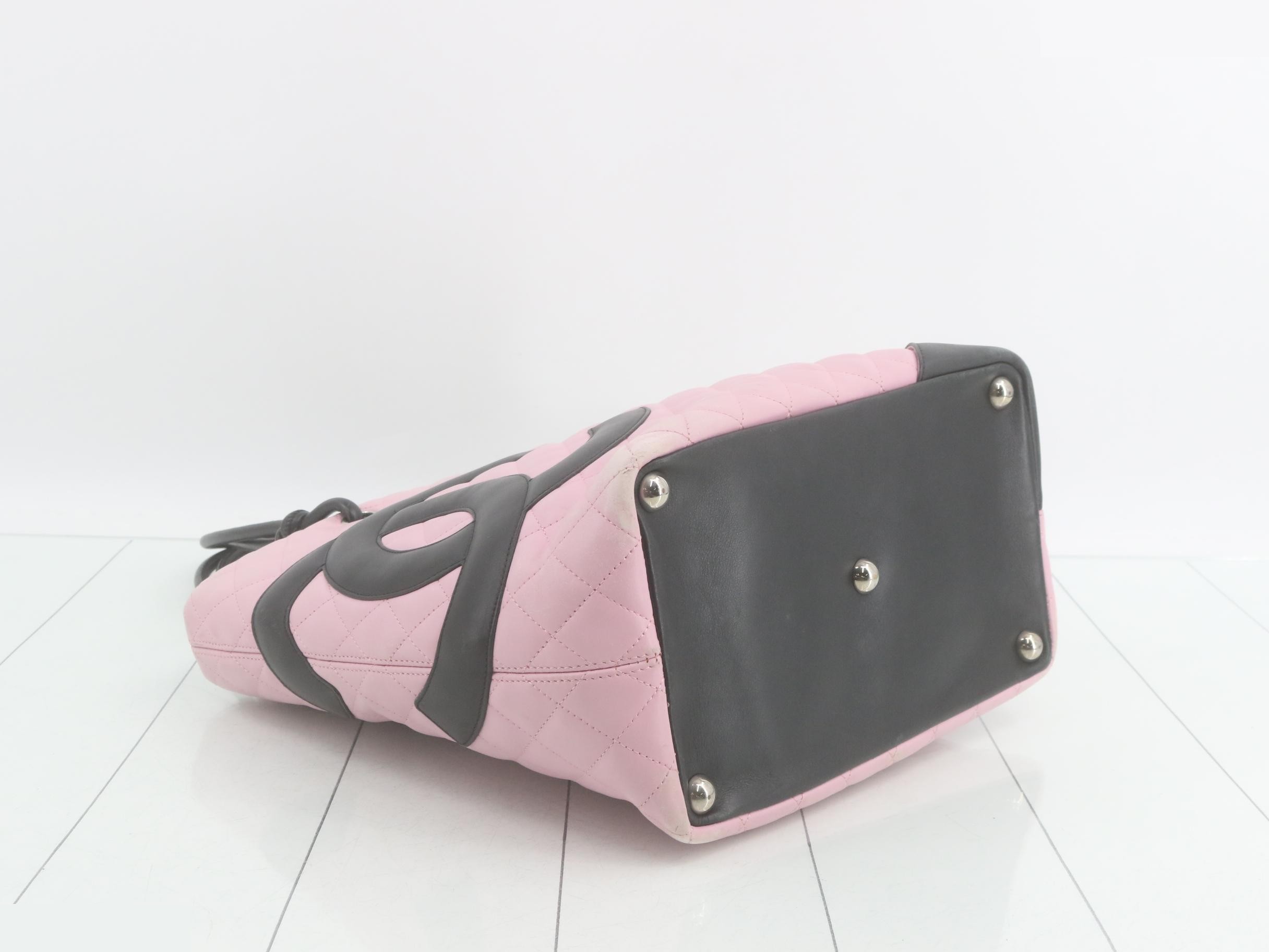 Cambon Line Medium Tote Bag, Pink x Black, Serial Number 9 — view 5
