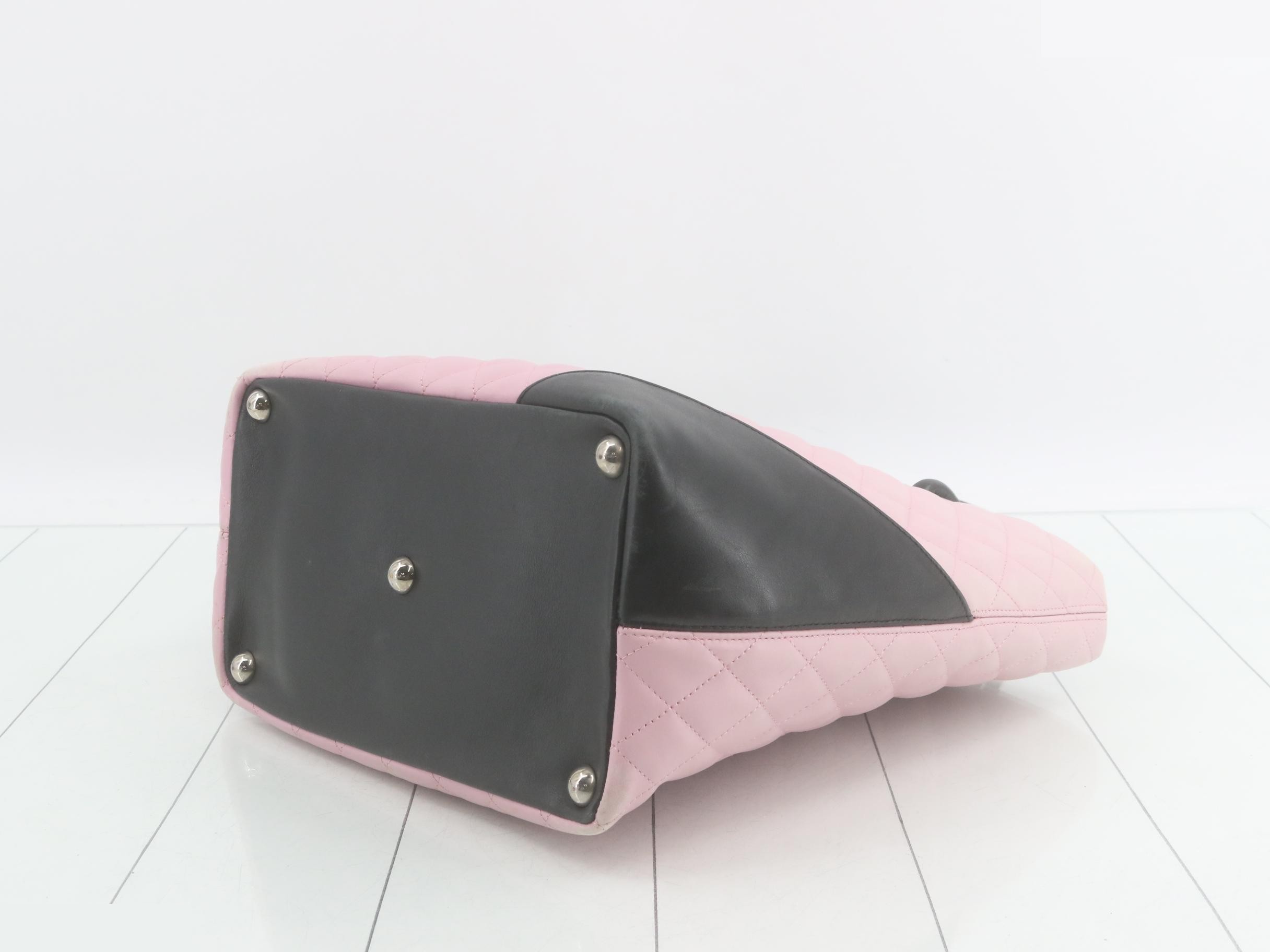 Cambon Line Medium Tote Bag, Pink x Black, Serial Number 9 — view 6