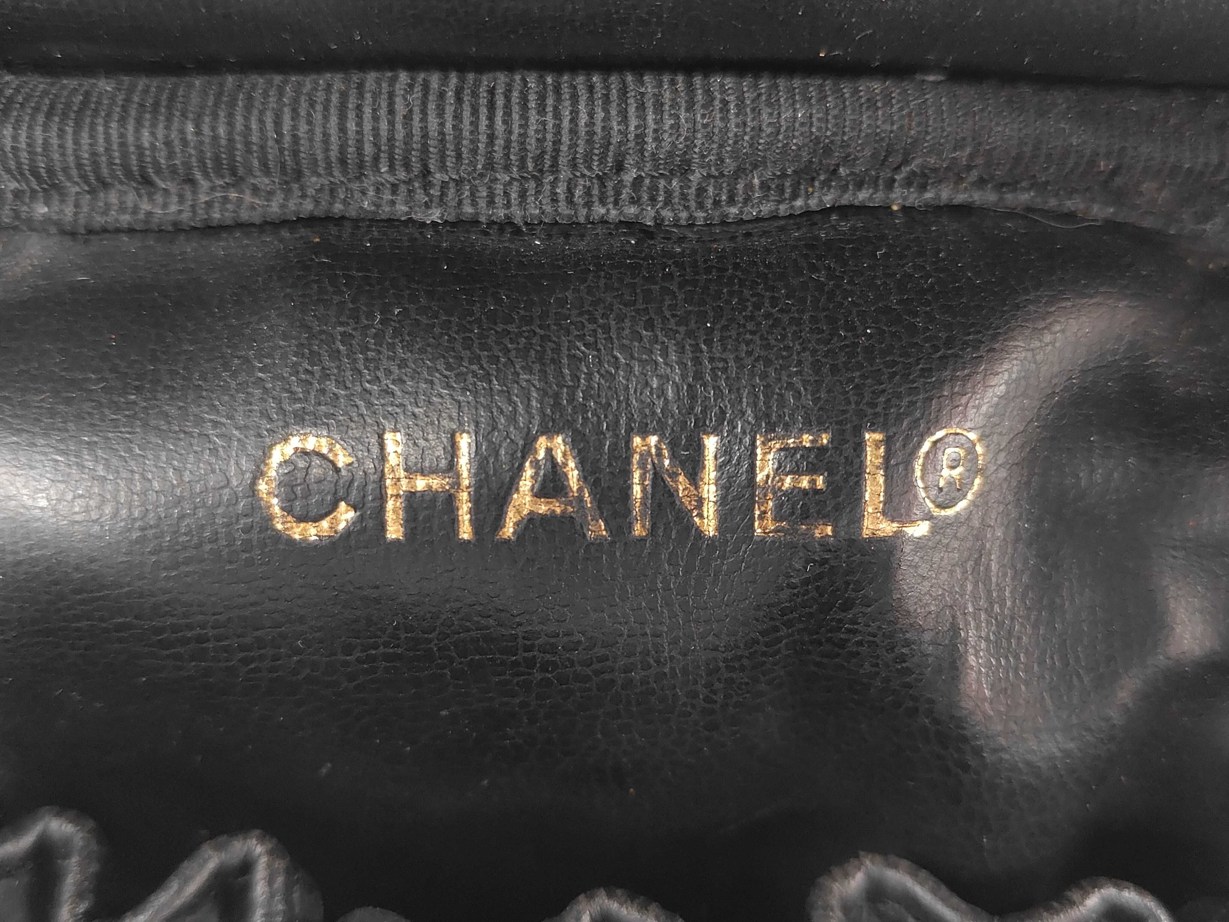 Coco Mark Caviar Leather Black Gold Hardware Vanity Bag — view 8