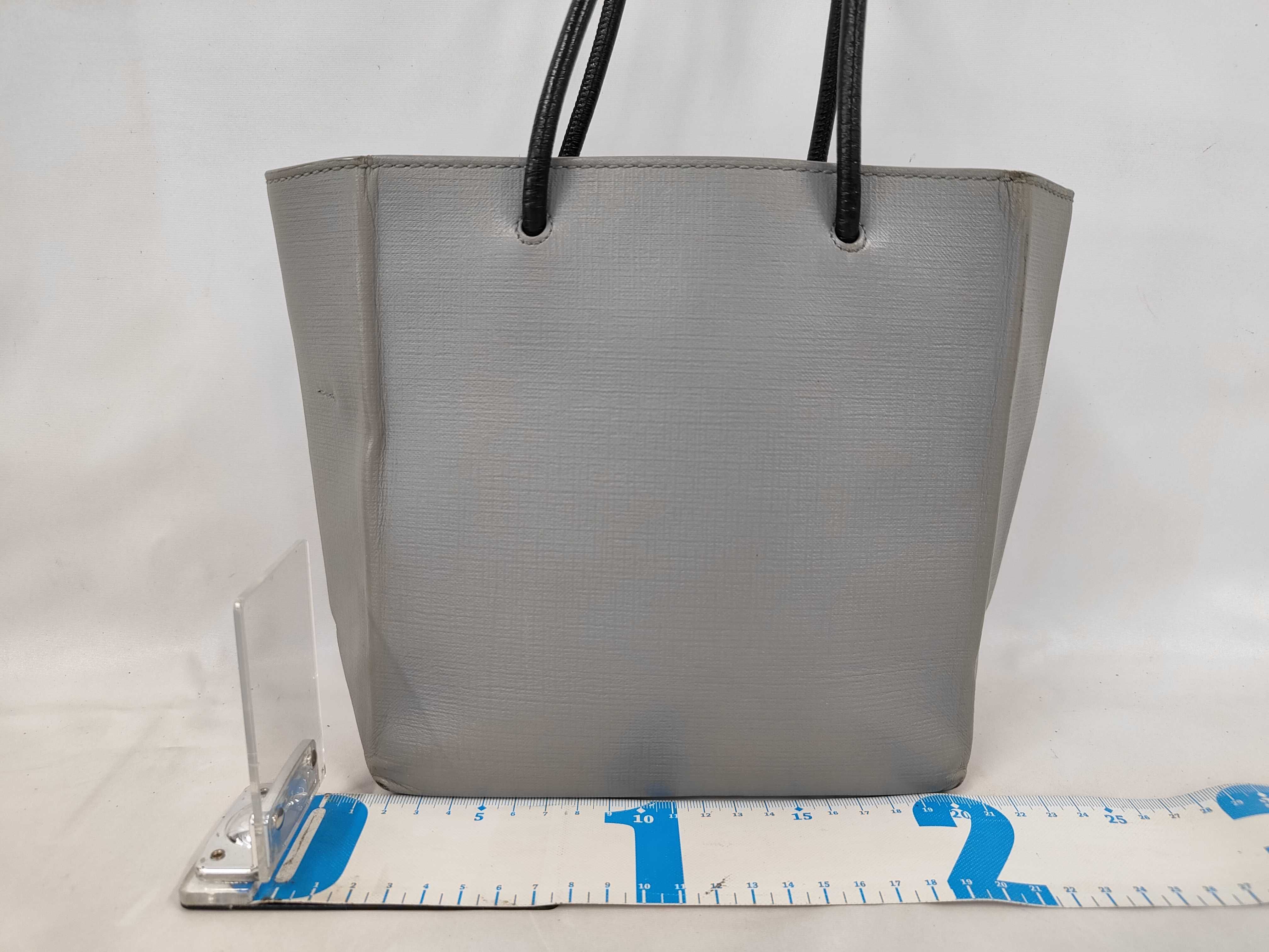 507858 Leather Shopping Tote XXS 2-Way Bag, Gray Tote Bag — view 2