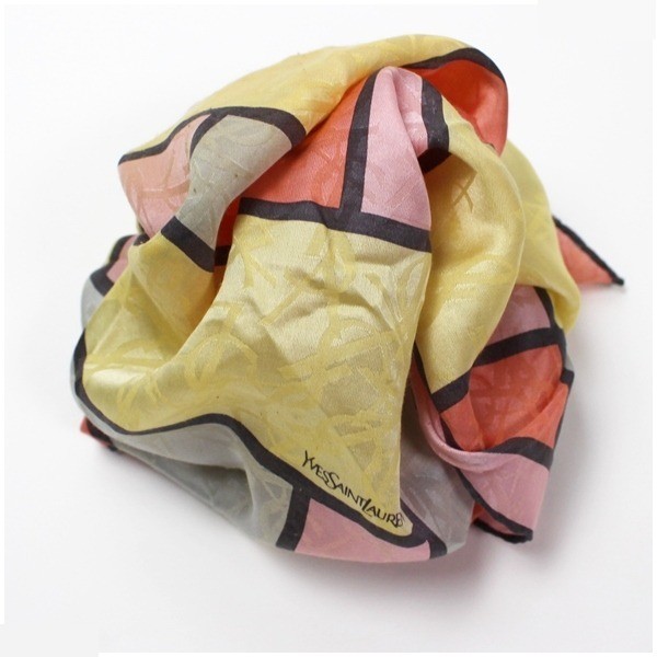 silk mini scarf with tag. — view 5