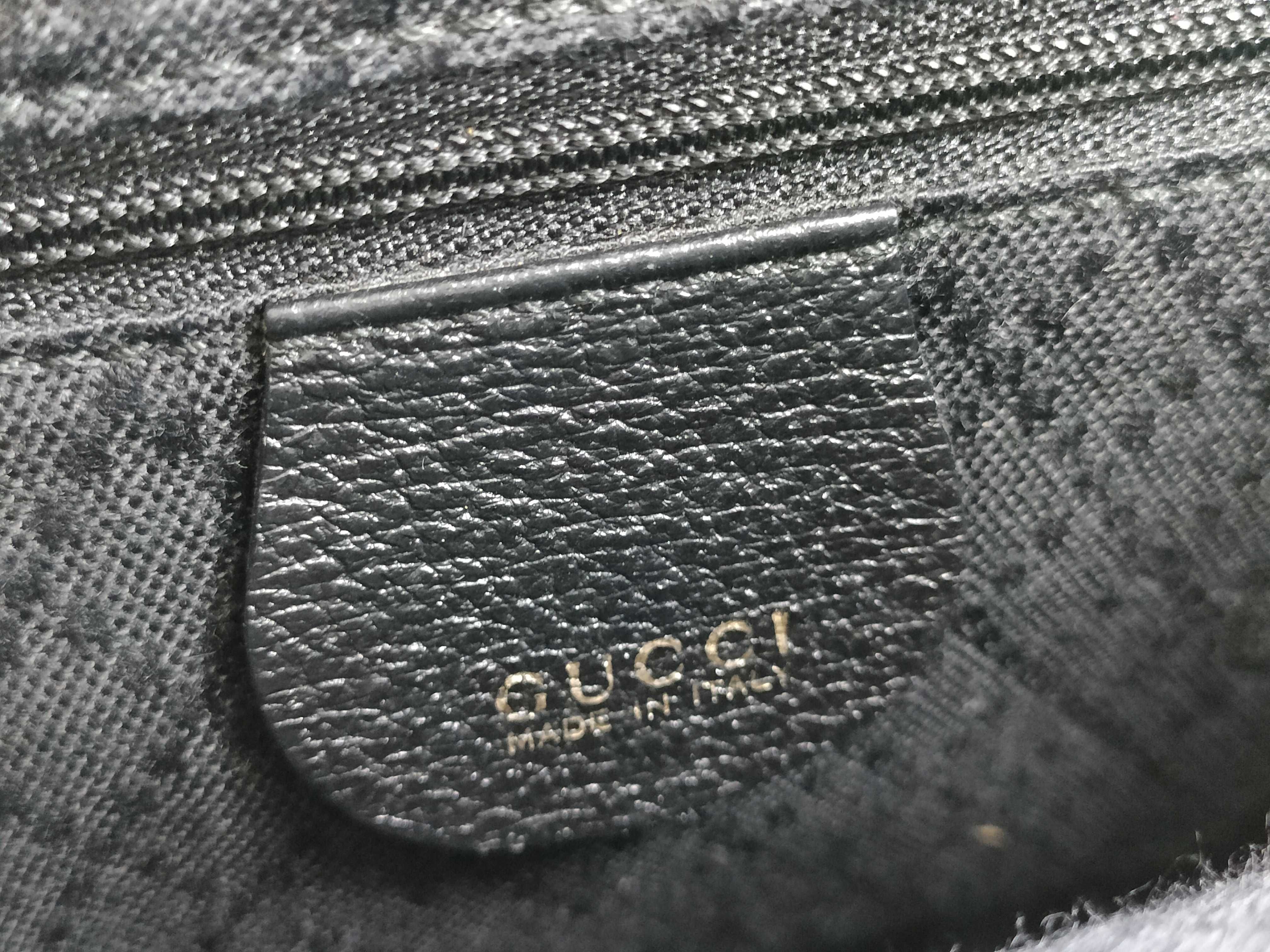 Bamboo Bag, Gucci Bamboo 2-Way Pochette, Suede Leather, Black Handbag — view 10