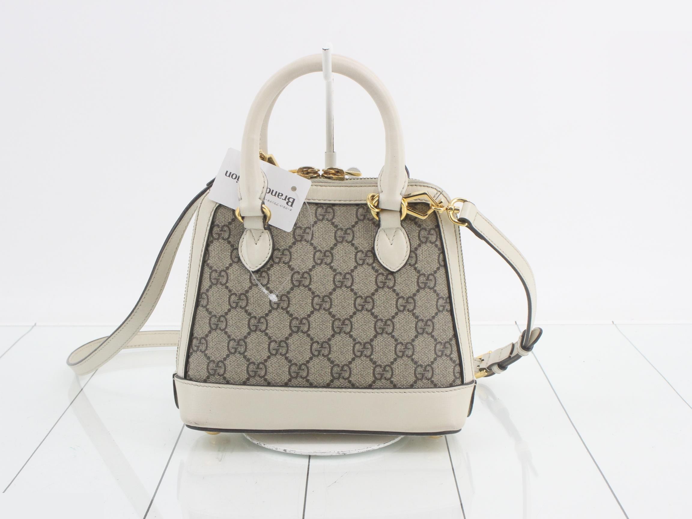 Horsebit White Gold Stripe Handbag — view 2