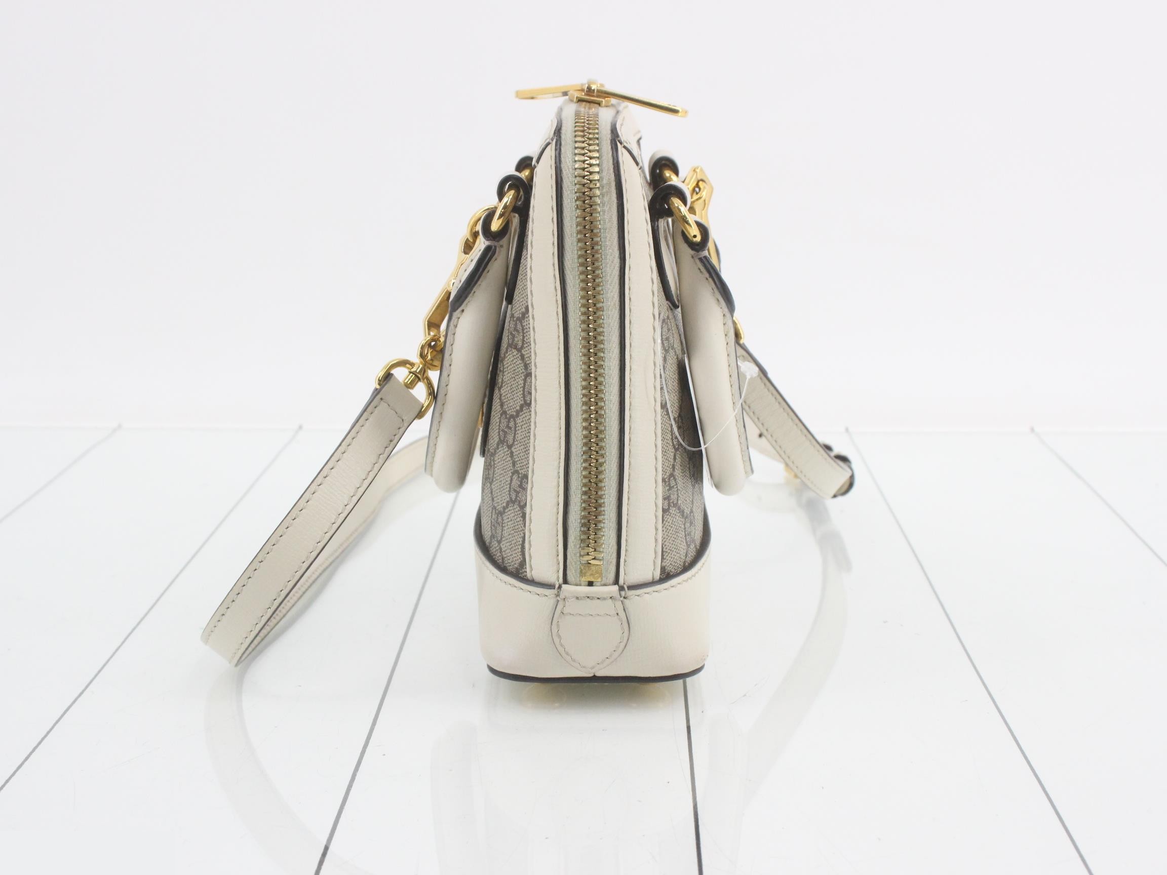 Horsebit White Gold Stripe Handbag — view 3
