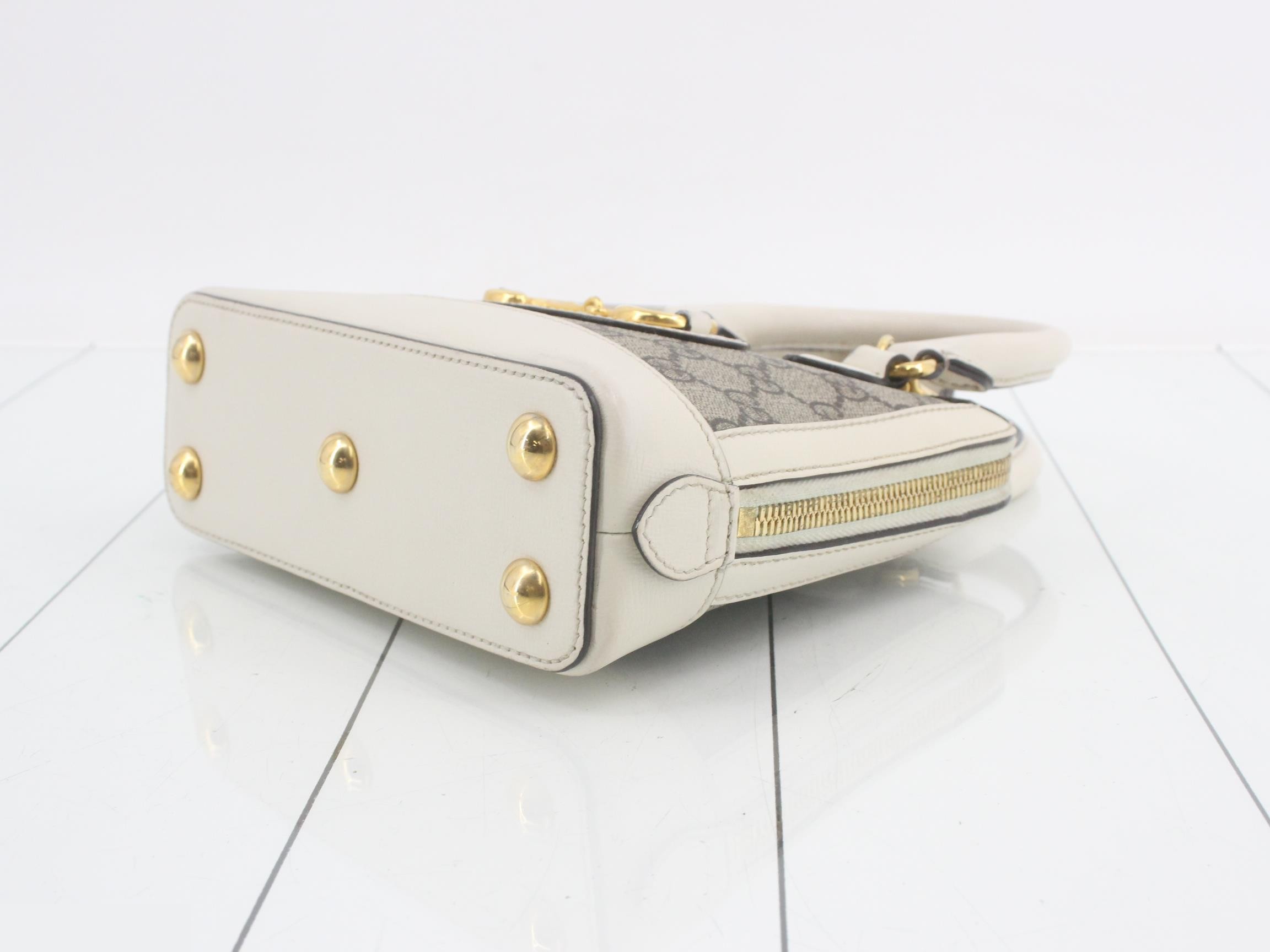 Horsebit White Gold Stripe Handbag — view 6