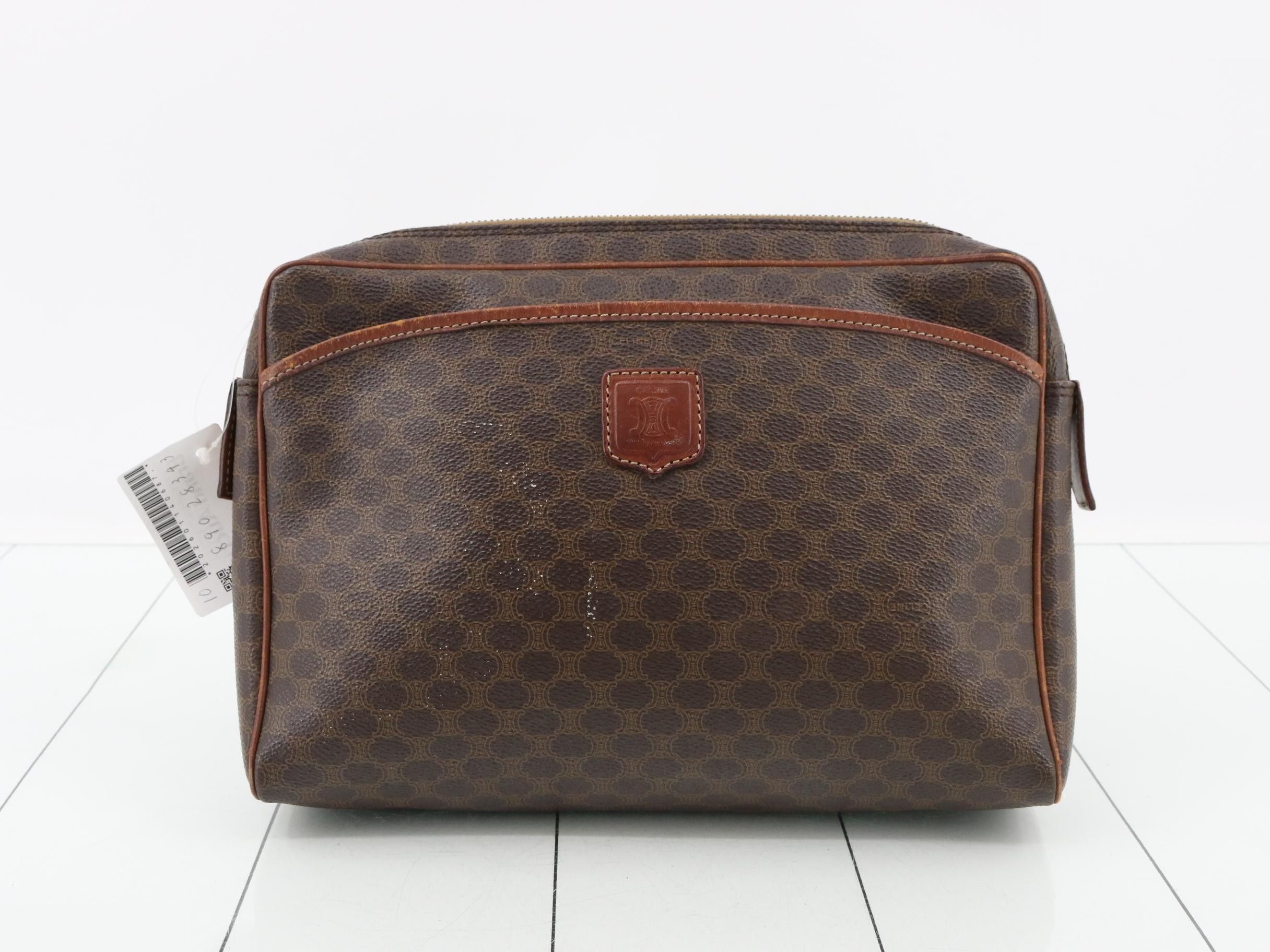 Macadam PVC Clutch Bag, Brown