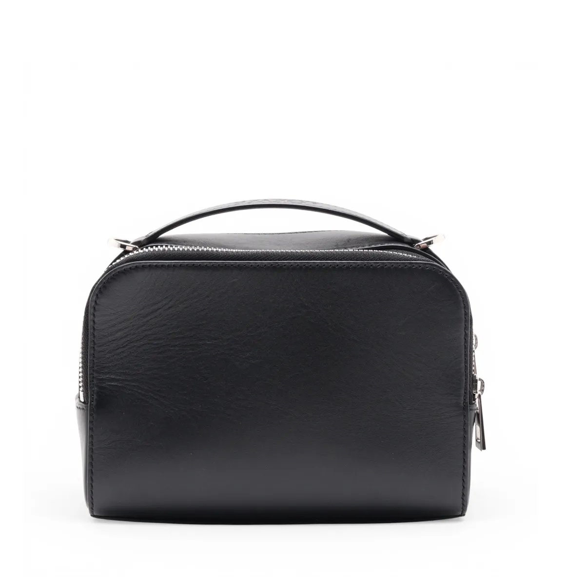 Camera Crossbody Bag Mini Leather 2-Way Handbag Black — view 2
