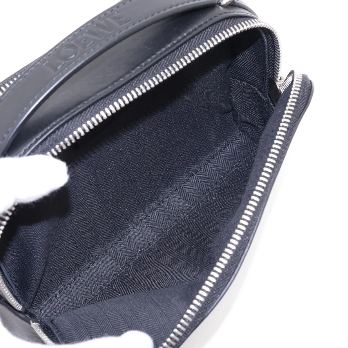 Camera Crossbody Bag Mini Leather 2-Way Handbag Black — view 9
