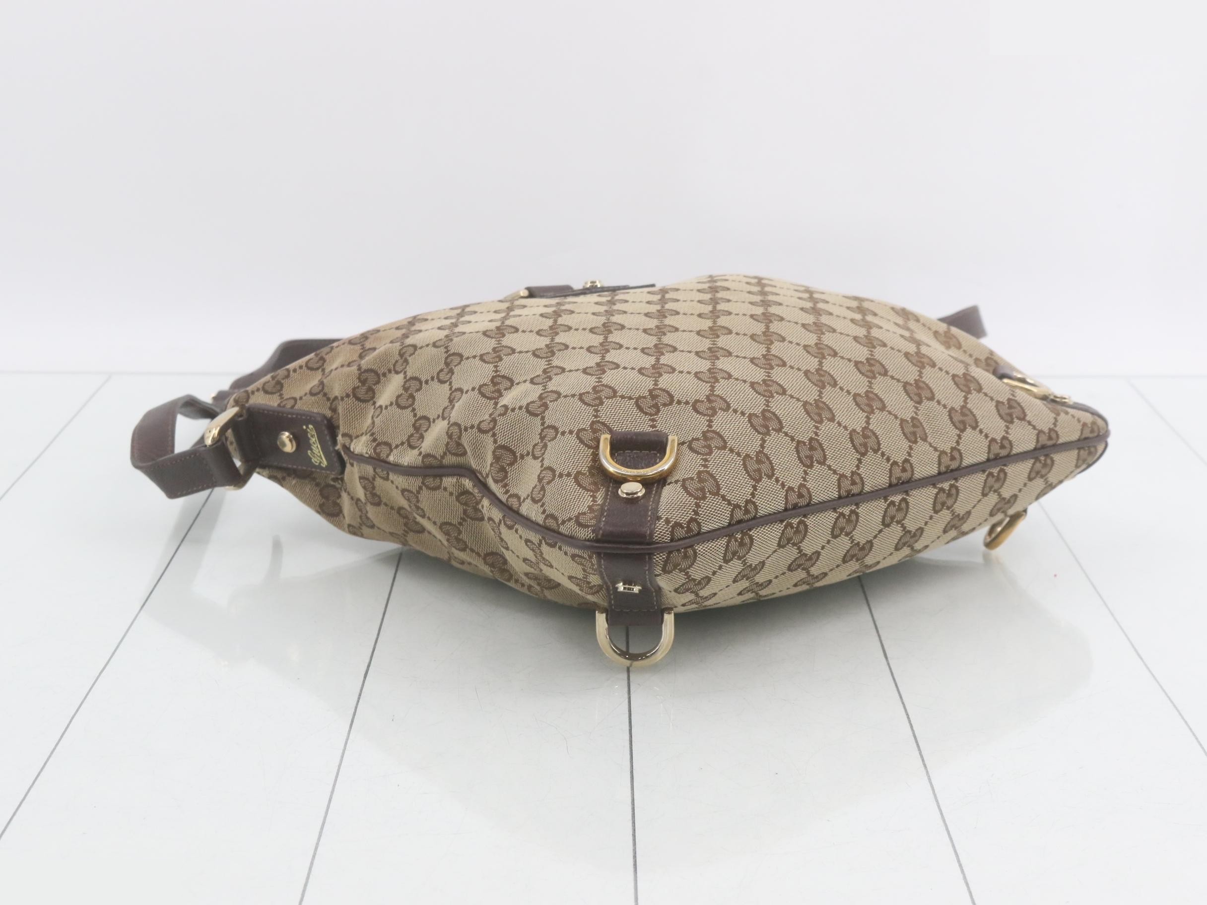 GG canvas shoulder bag, beige, overall sticky — view 5