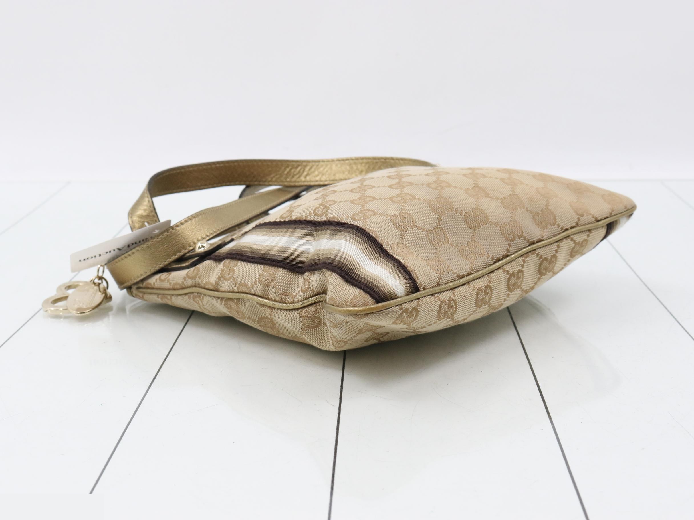144388 Canvas x Leather Sherry Line Shoulder Bag — view 5