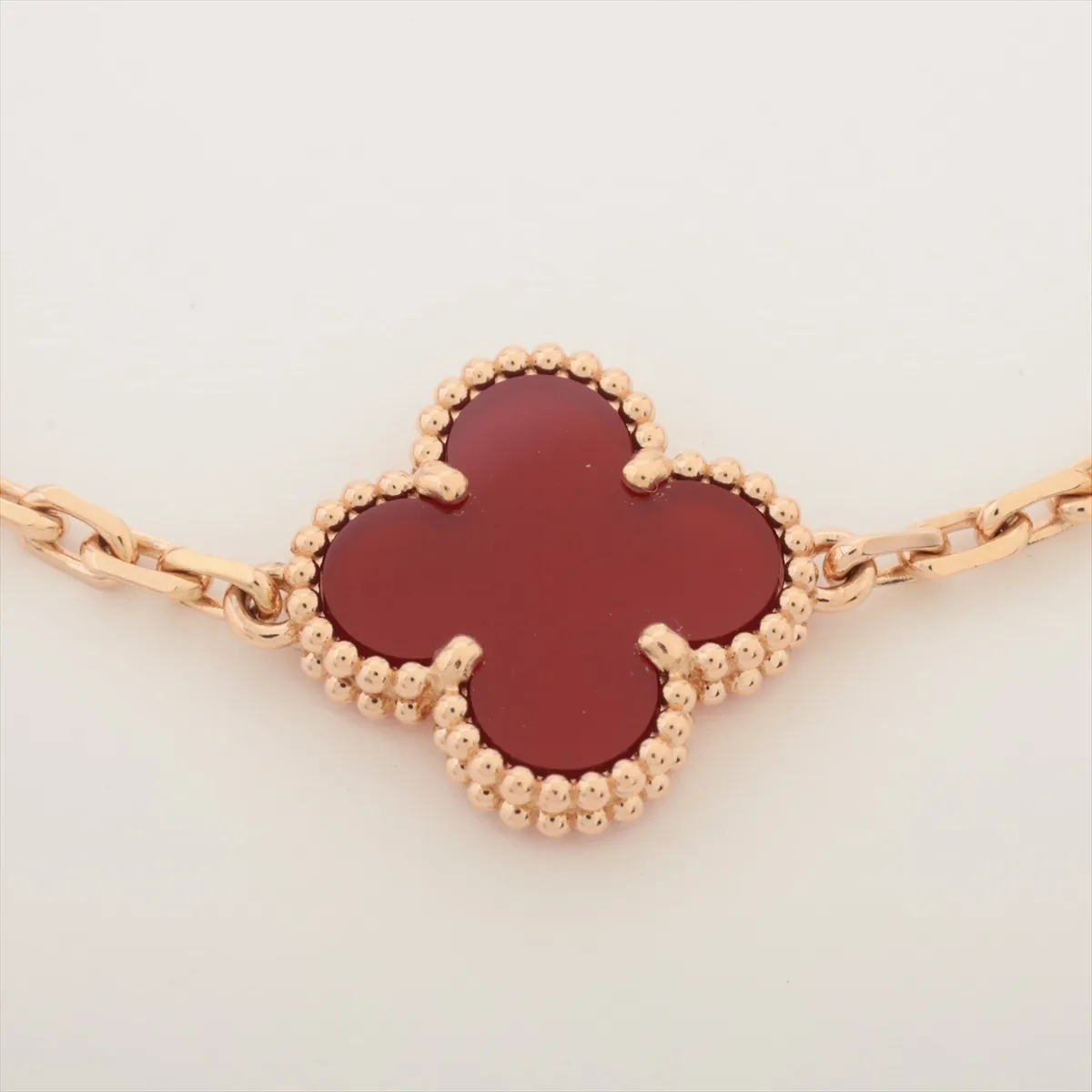 Vintage Alhambra Guilloche 5-Piece Carnelian Bracelet, 750 (PG), 14.0g, JG644871. (Note: Engraving — view 2