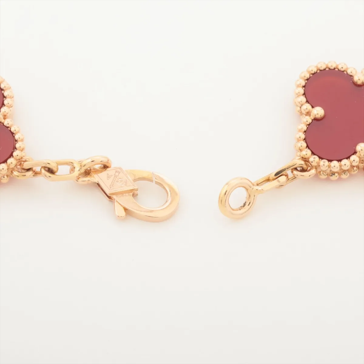 Vintage Alhambra Guilloche 5-Piece Carnelian Bracelet, 750 (PG), 14.0g, JG644871. (Note: Engraving — view 4