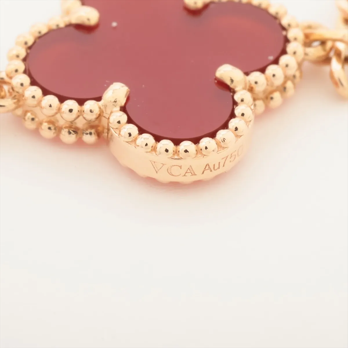 Vintage Alhambra Guilloche 5-Piece Carnelian Bracelet, 750 (PG), 14.0g, JG644871. (Note: Engraving — view 5