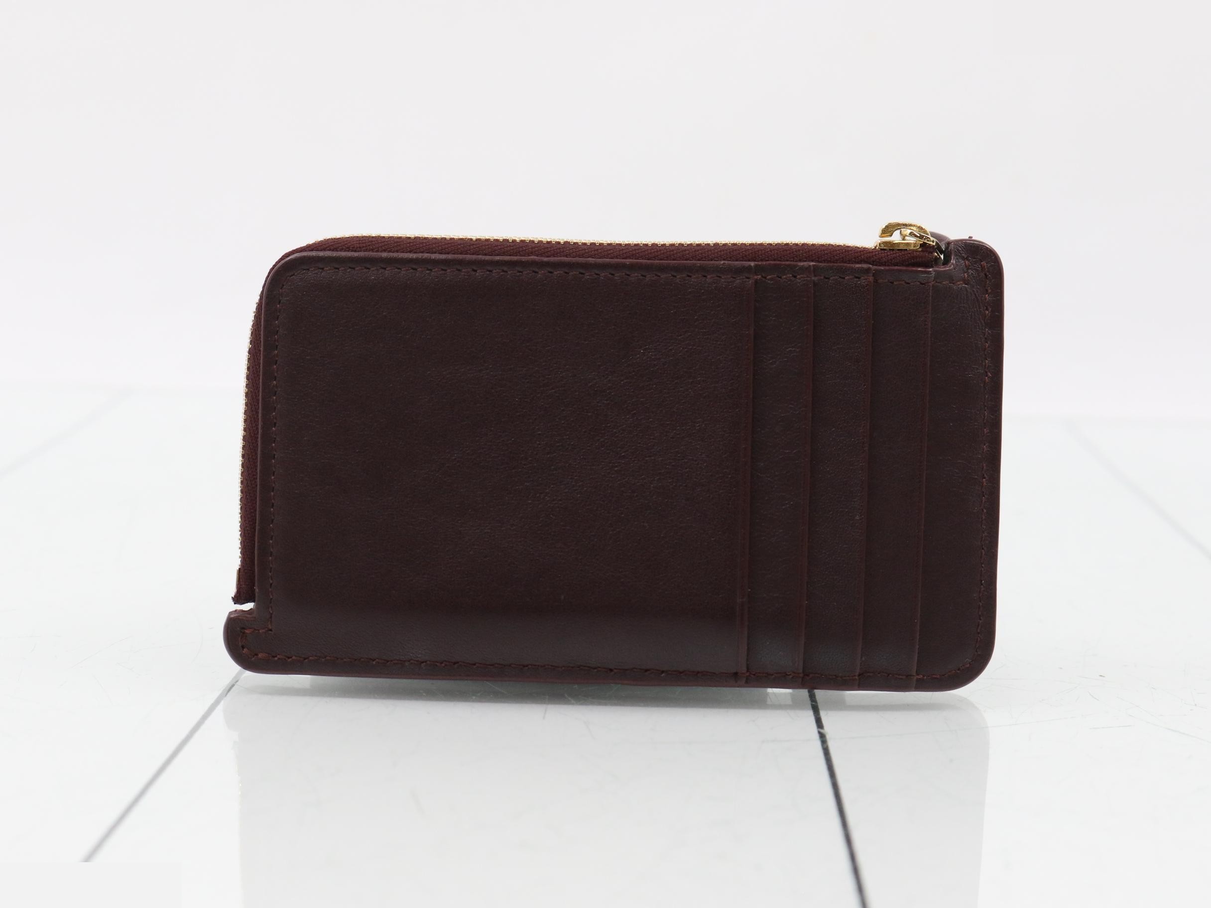 Leather Card and Coin Case, Bordeaux — view 2