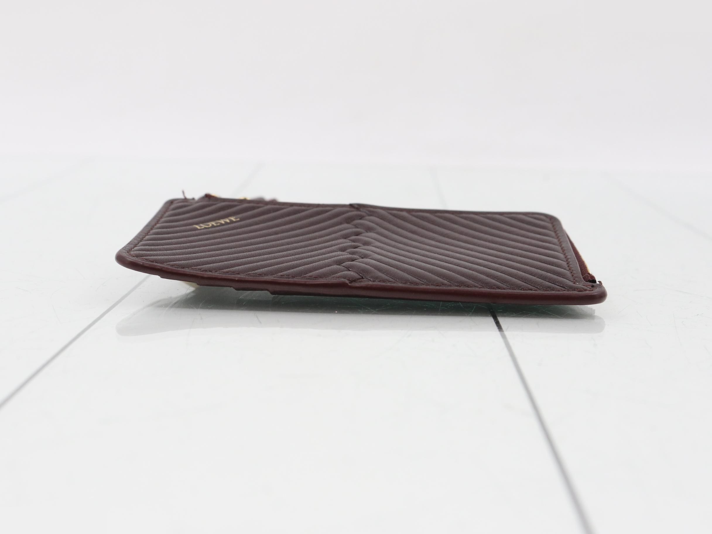 Leather Card and Coin Case, Bordeaux — view 3