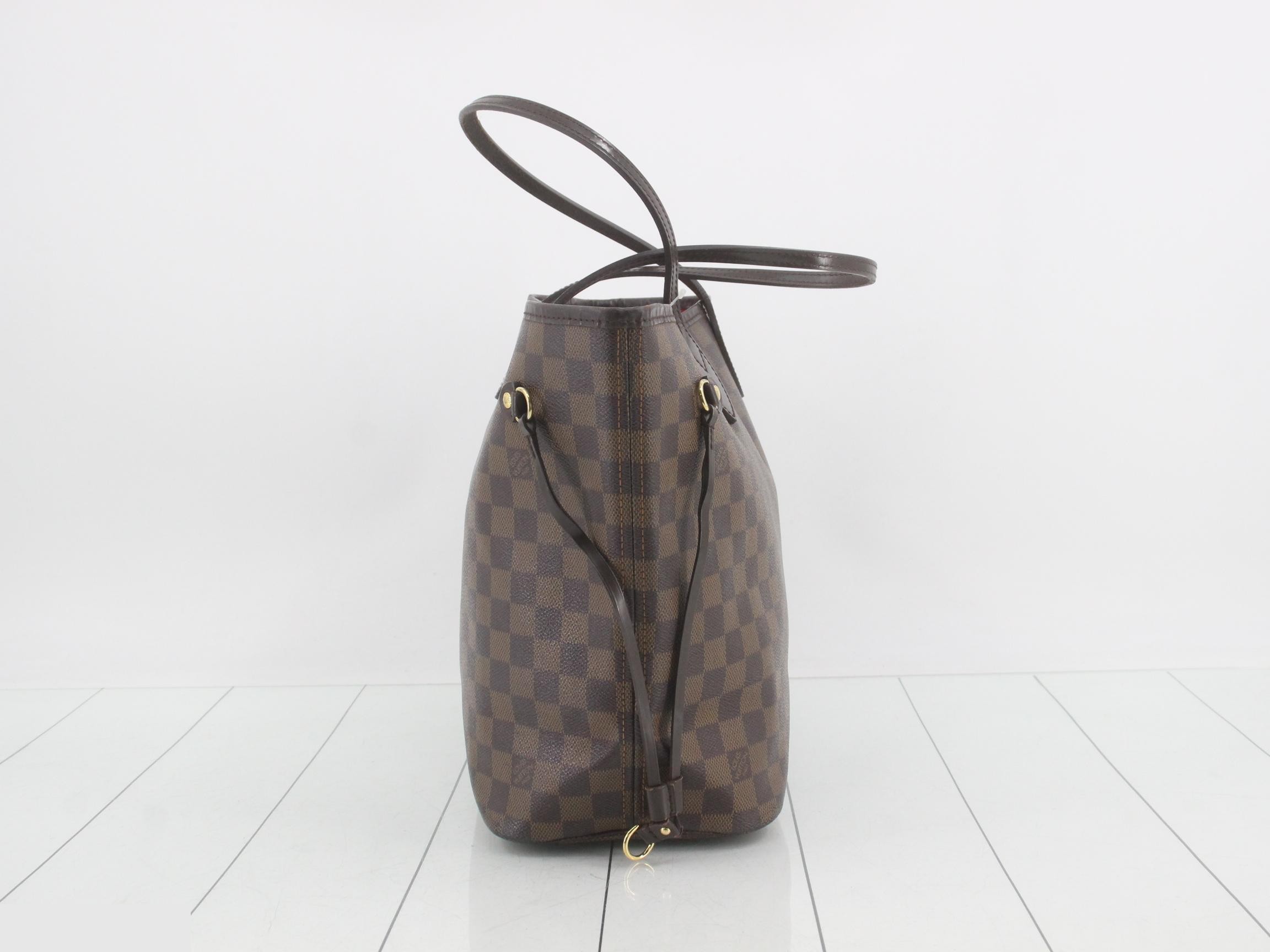 Neverfull MM Damier Ebene Brown Shoulder Bag — view 4