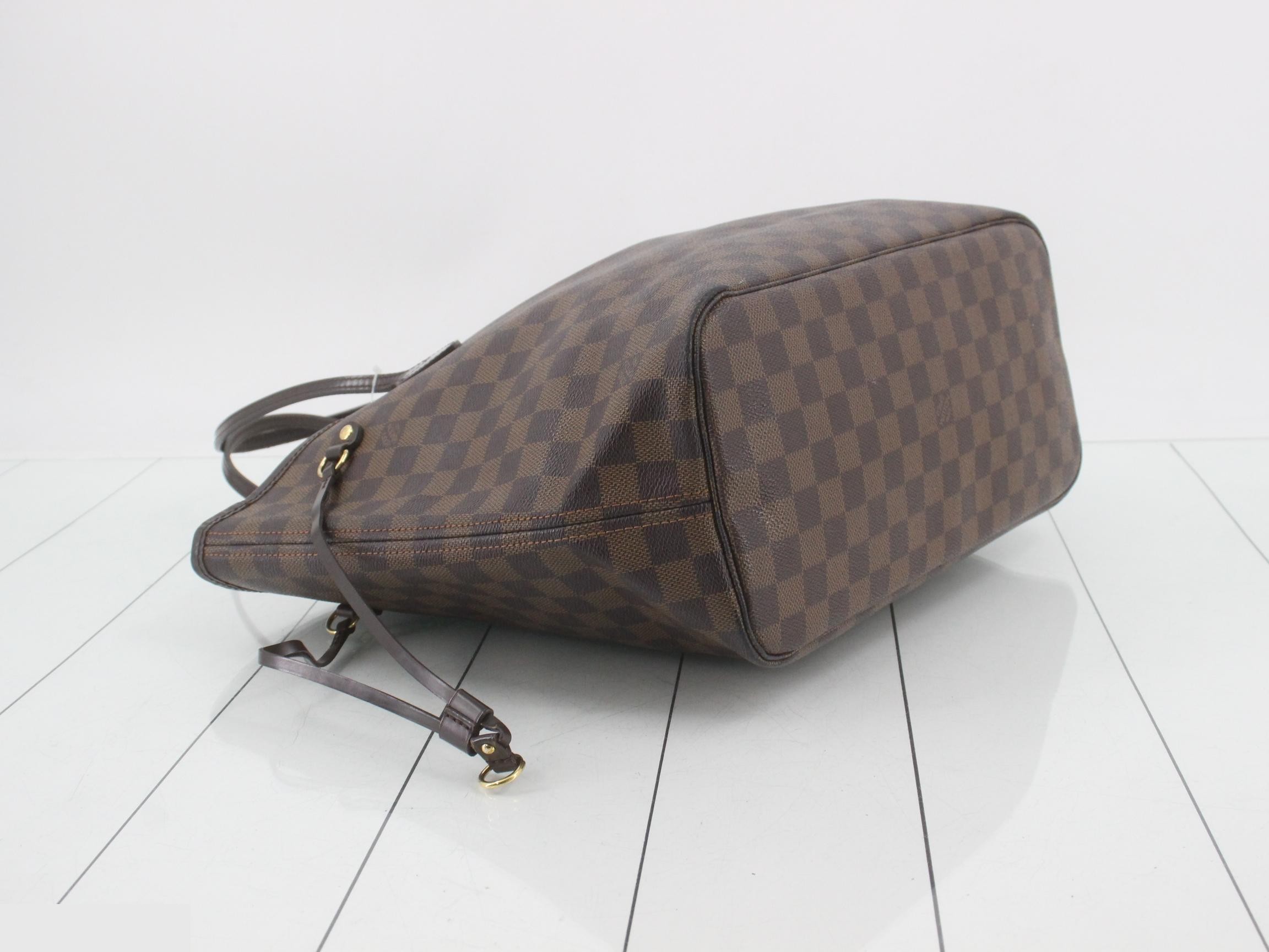 Neverfull MM Damier Ebene Brown Shoulder Bag — view 5