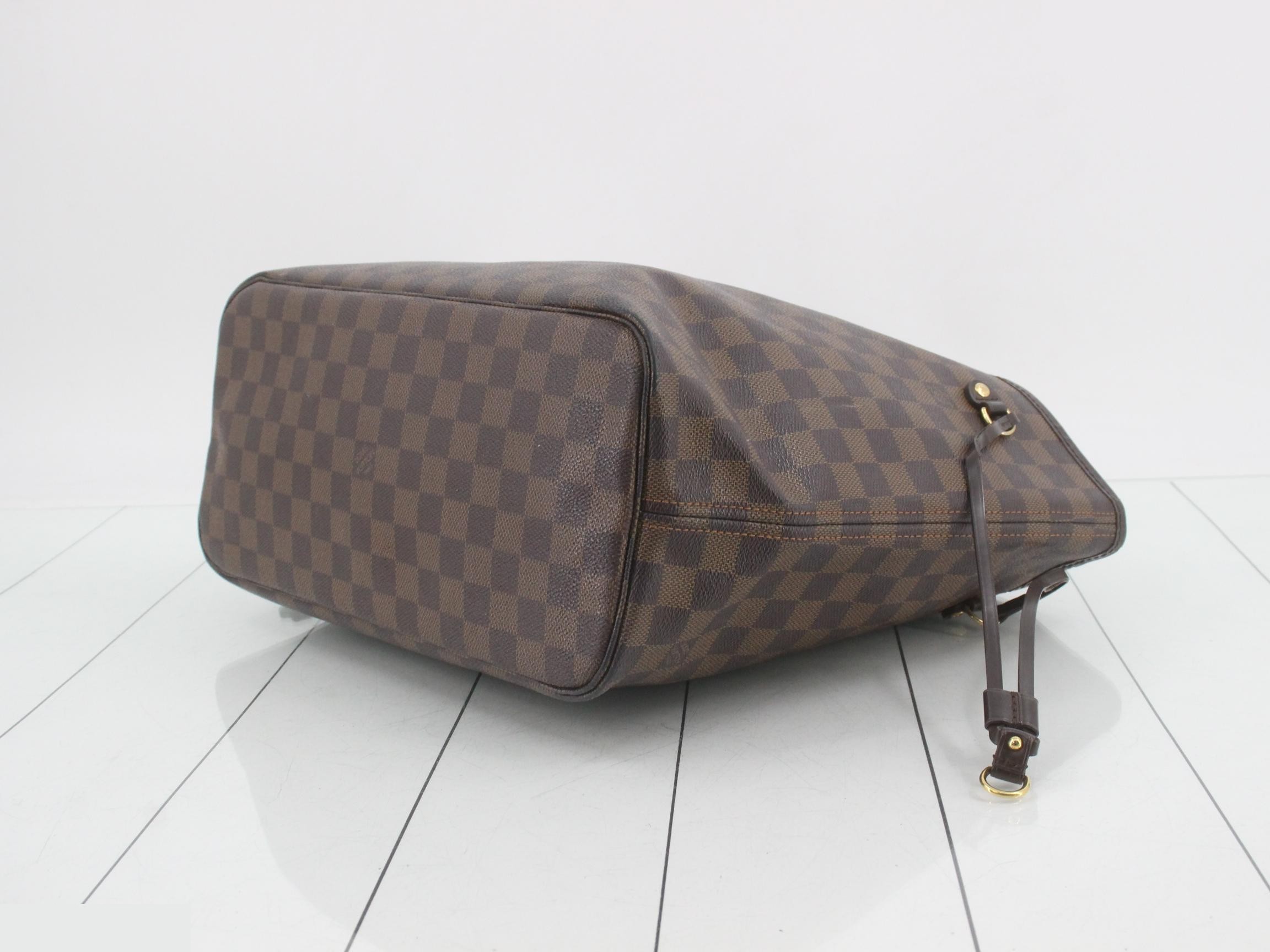 Neverfull MM Damier Ebene Brown Shoulder Bag — view 6