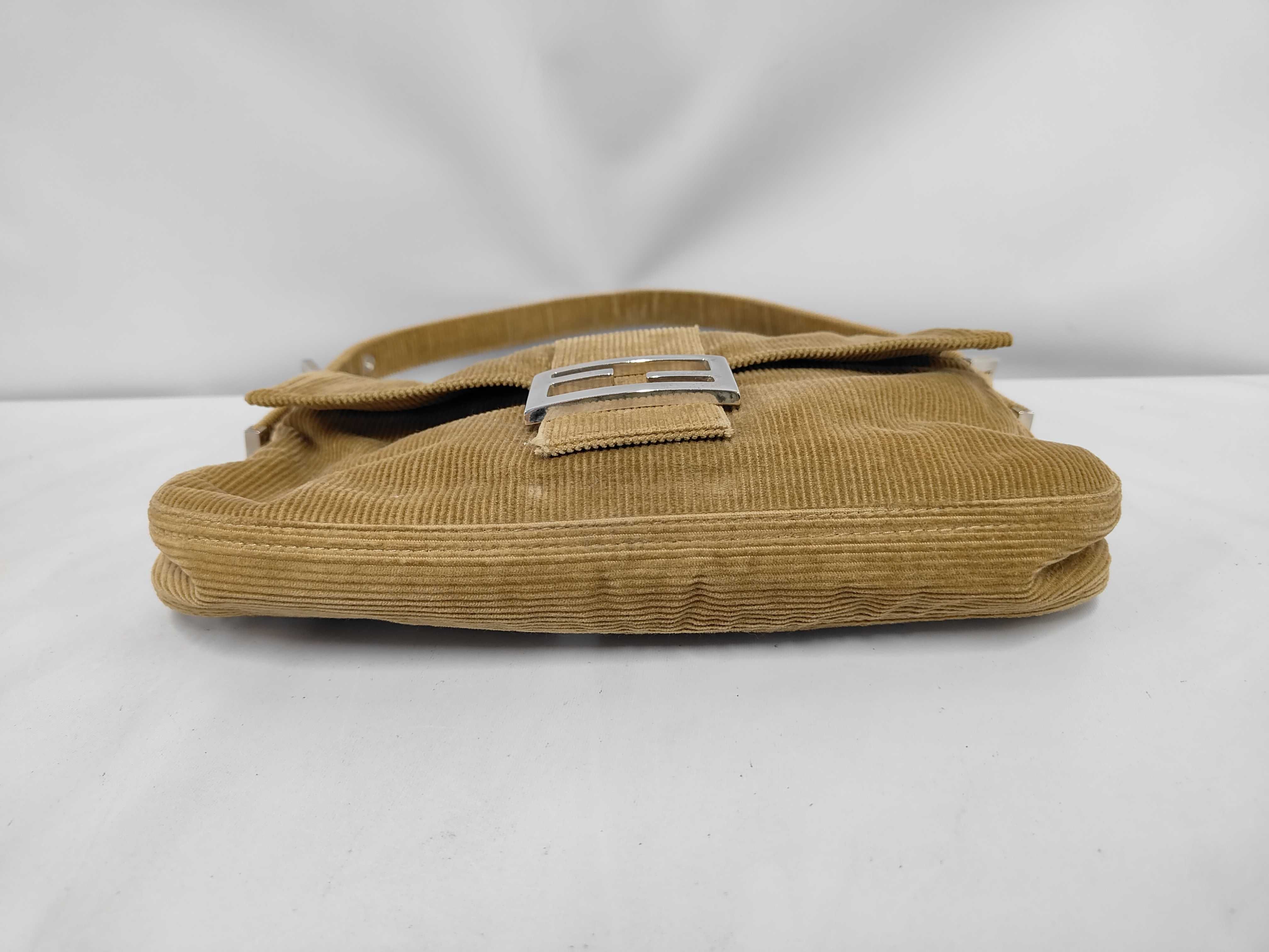 Corduroy Beige Mamma Bucket Bag with Silver Hardware 2362/26424/009 One-Shoulder Bag — view 3
