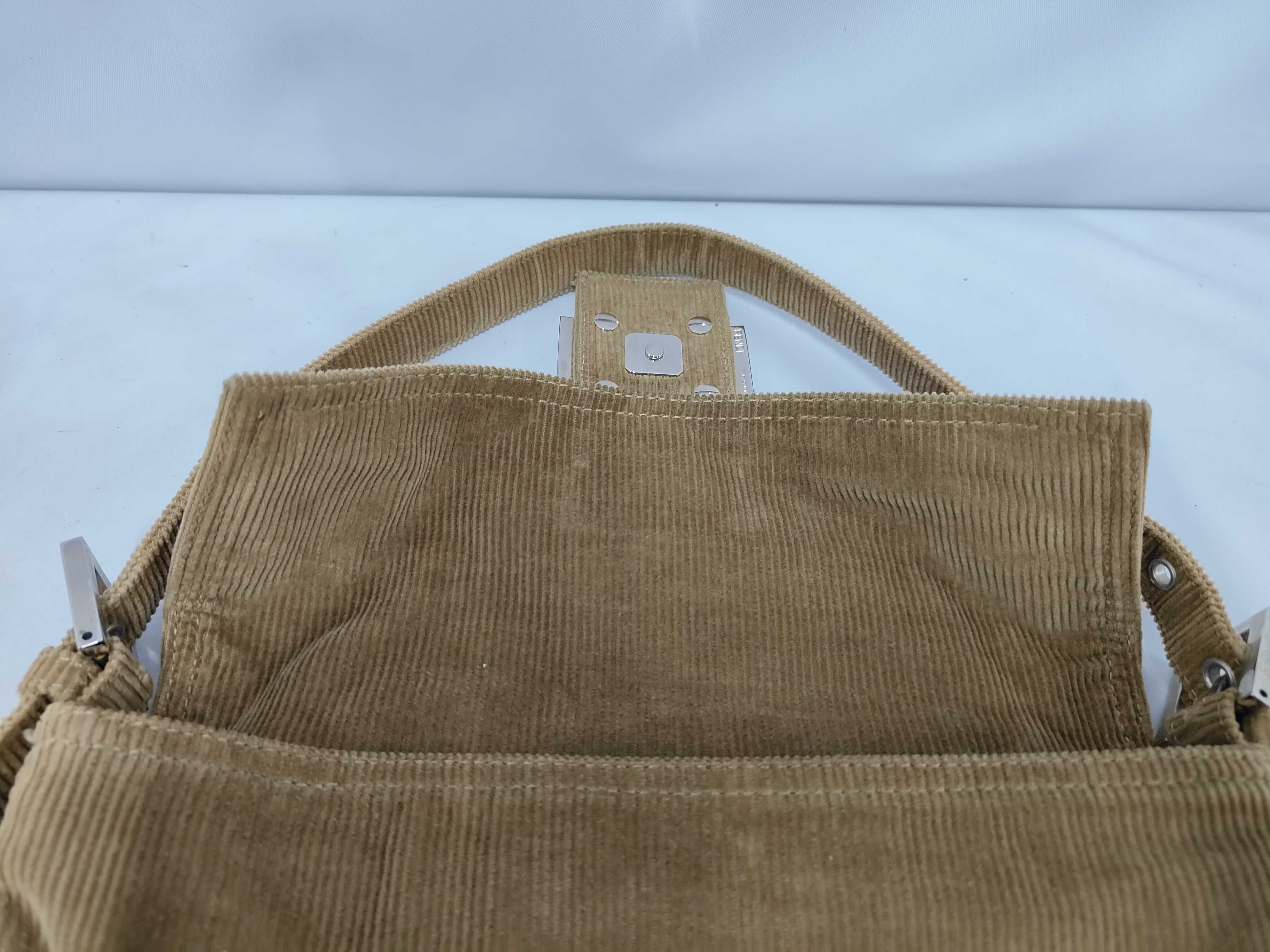 Corduroy Beige Mamma Bucket Bag with Silver Hardware 2362/26424/009 One-Shoulder Bag — view 9