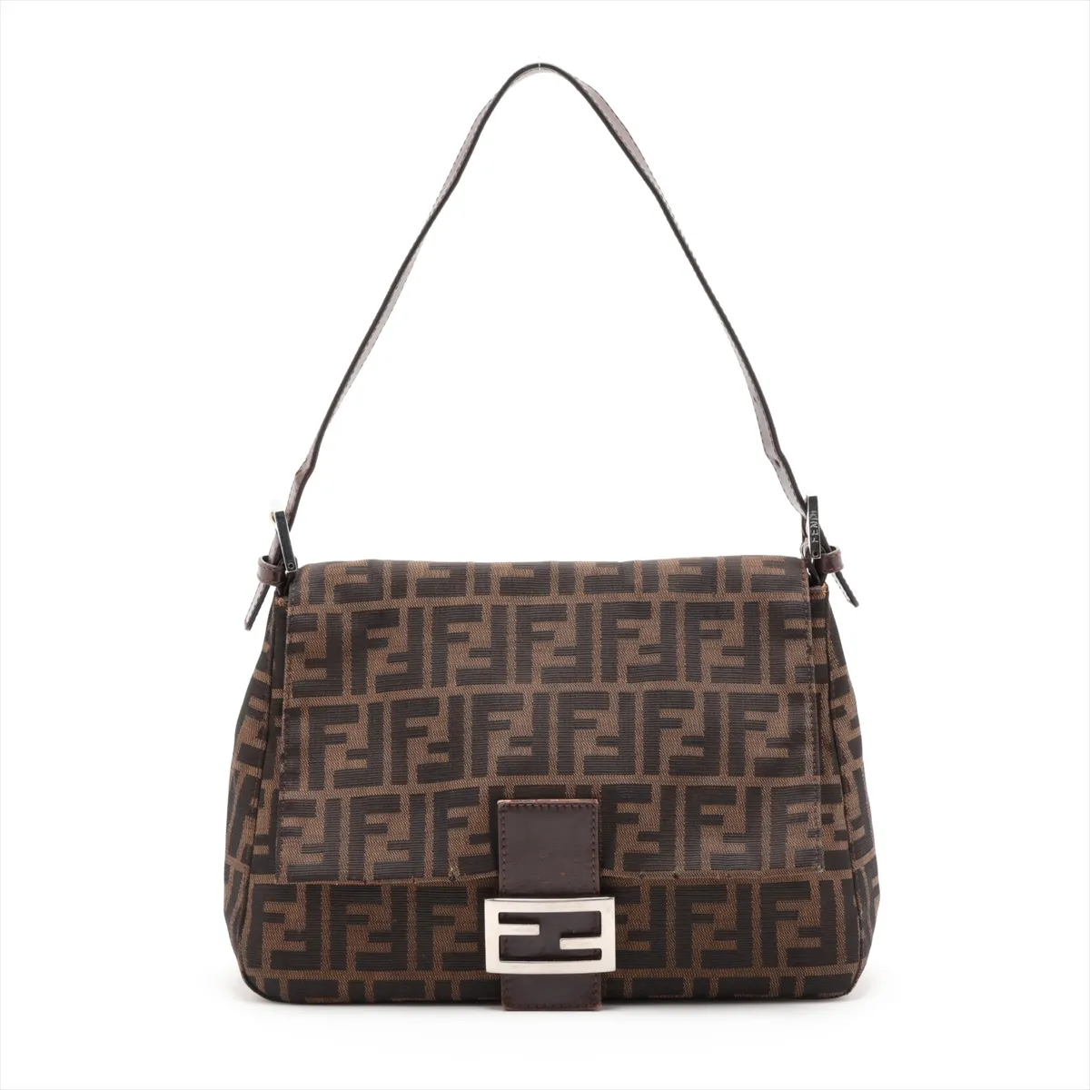 Zucca Mamma Bucket Canvas x Leather Shoulder Bag, Brown