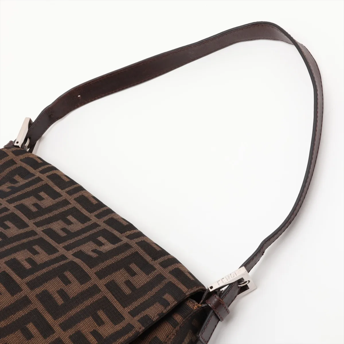 Zucca Mamma Bucket Canvas x Leather Shoulder Bag, Brown — view 5