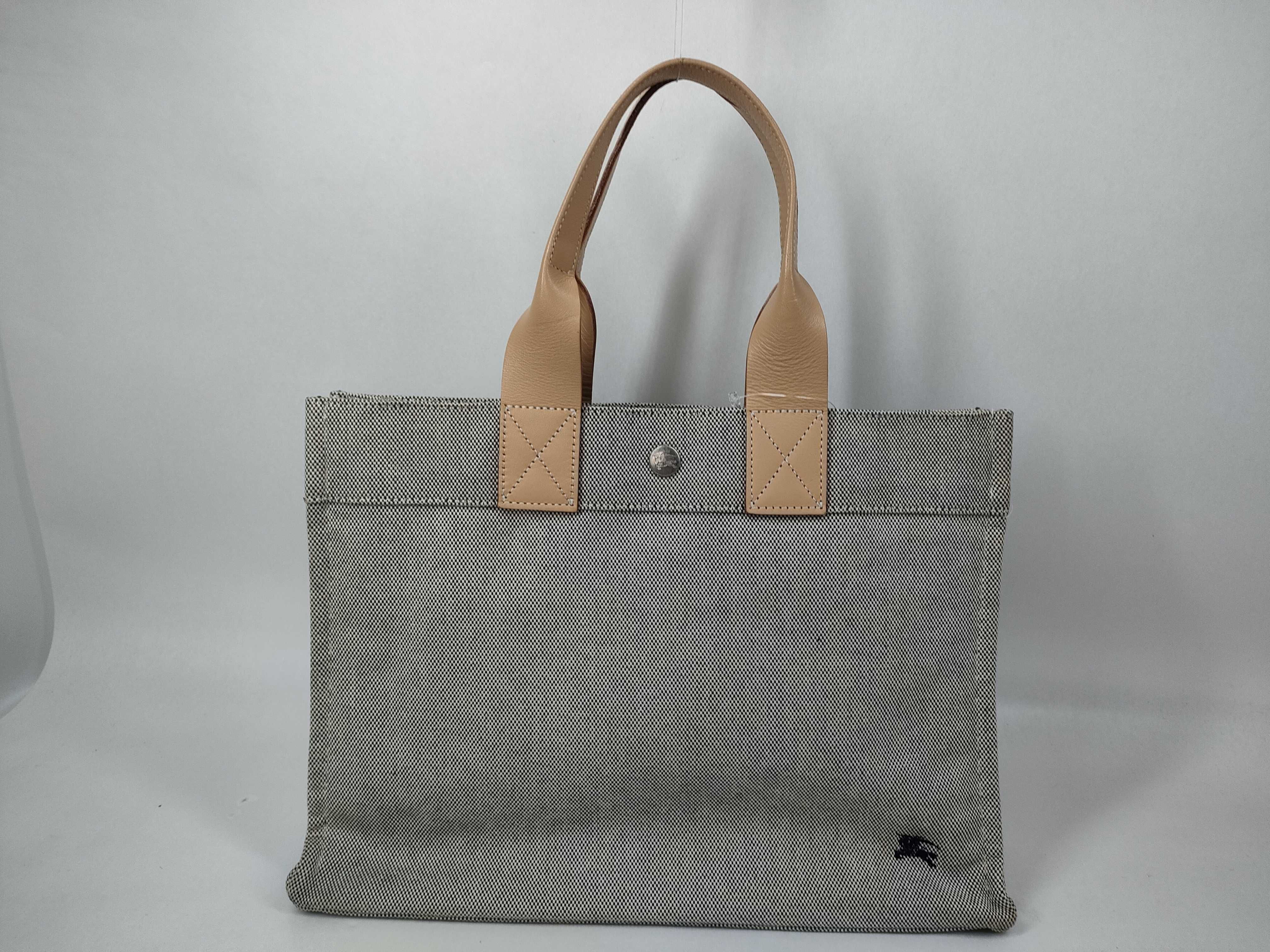 Blue Label Canvas Tote Bag with Horse Logo