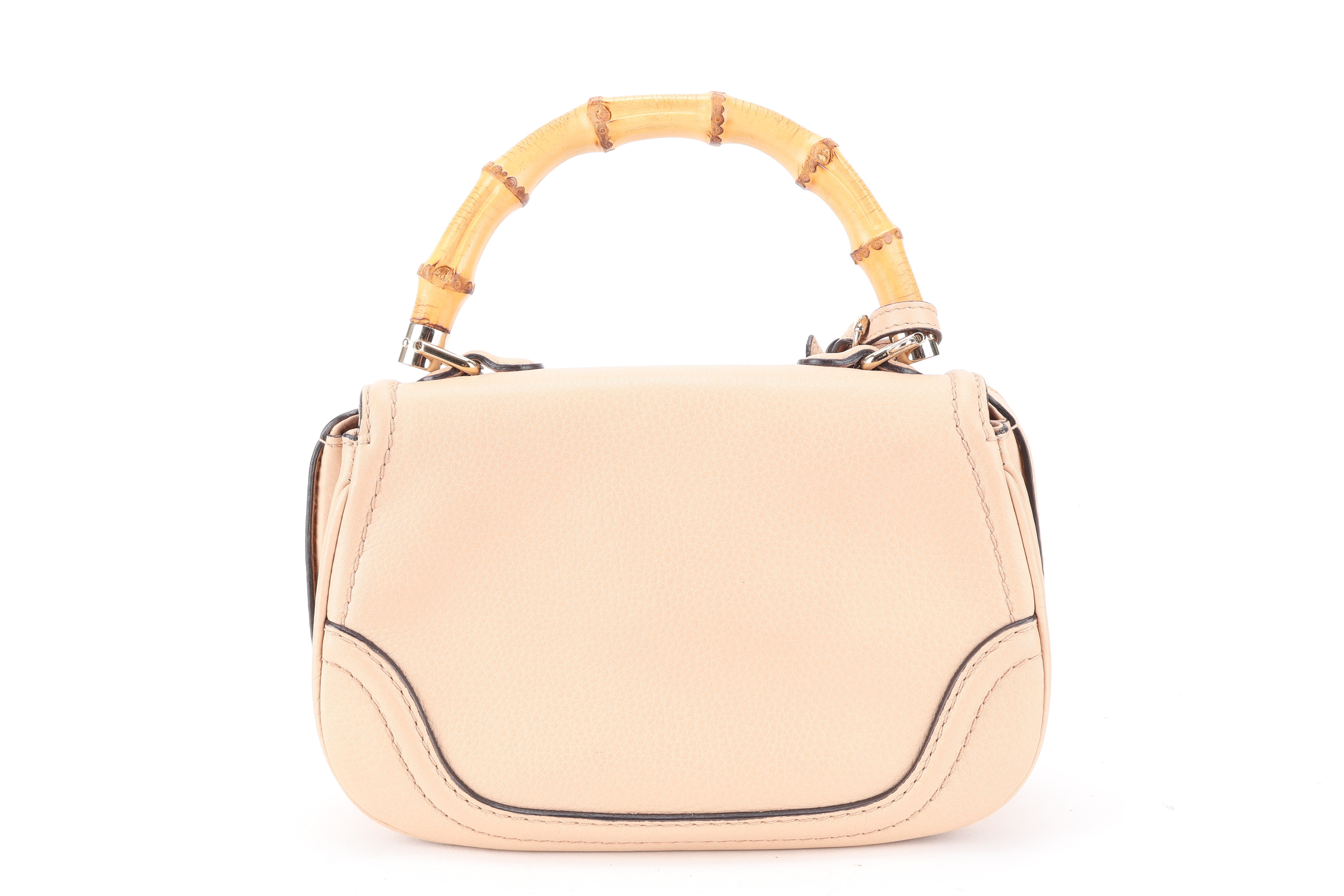 BAMBOO SATCHEL SMALL BEIGE GHW — view 2