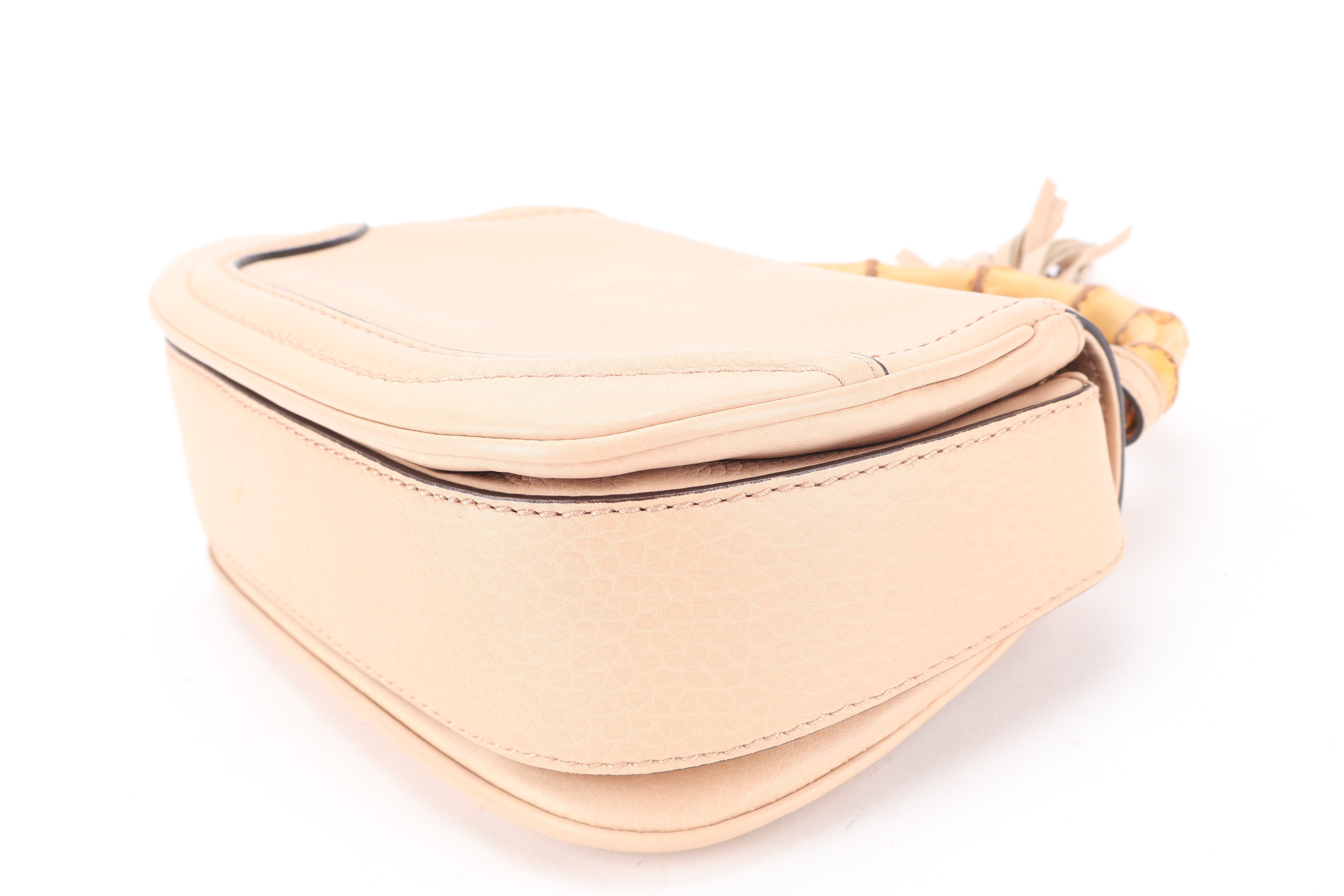 BAMBOO SATCHEL SMALL BEIGE GHW — view 4