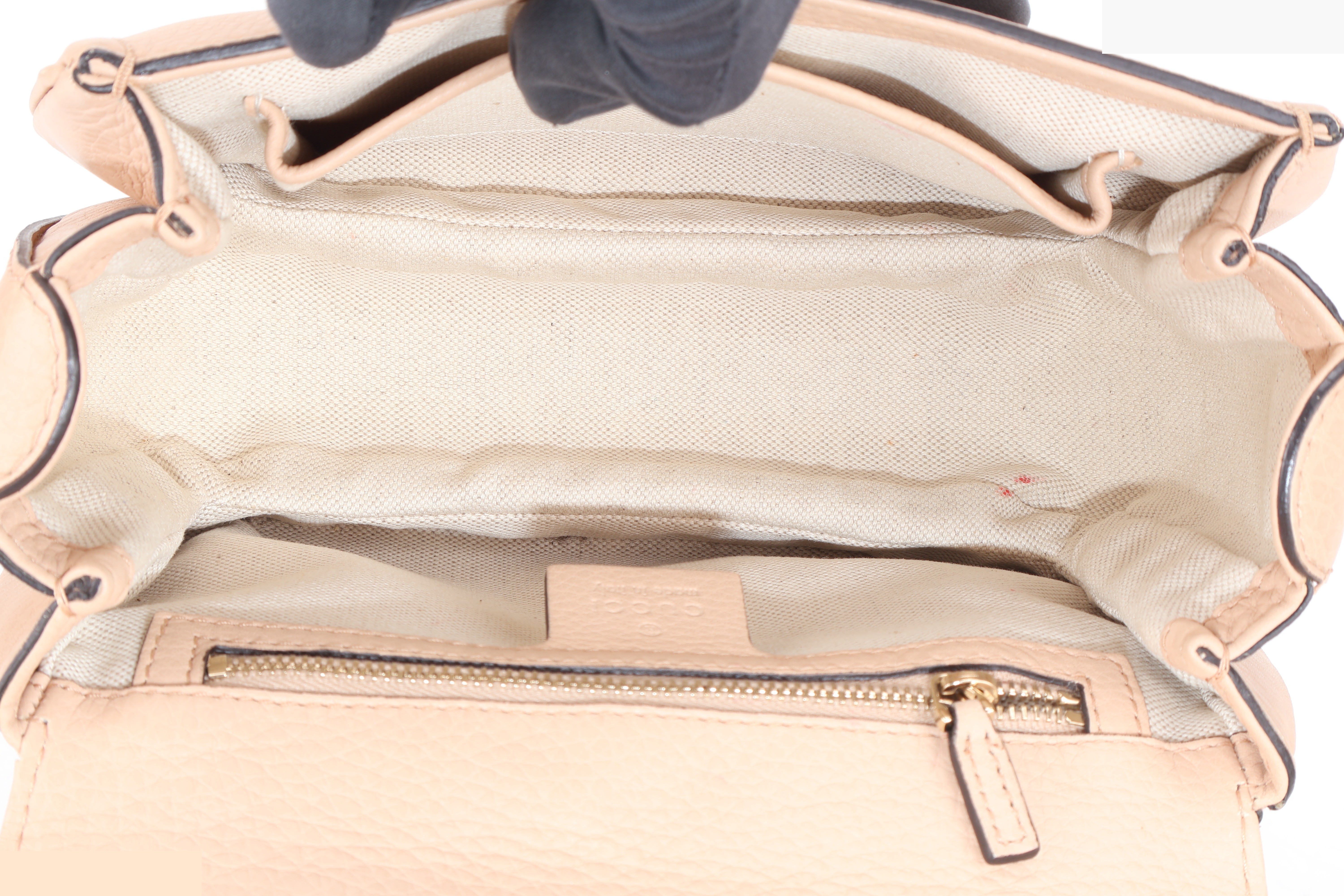 BAMBOO SATCHEL SMALL BEIGE GHW — view 5