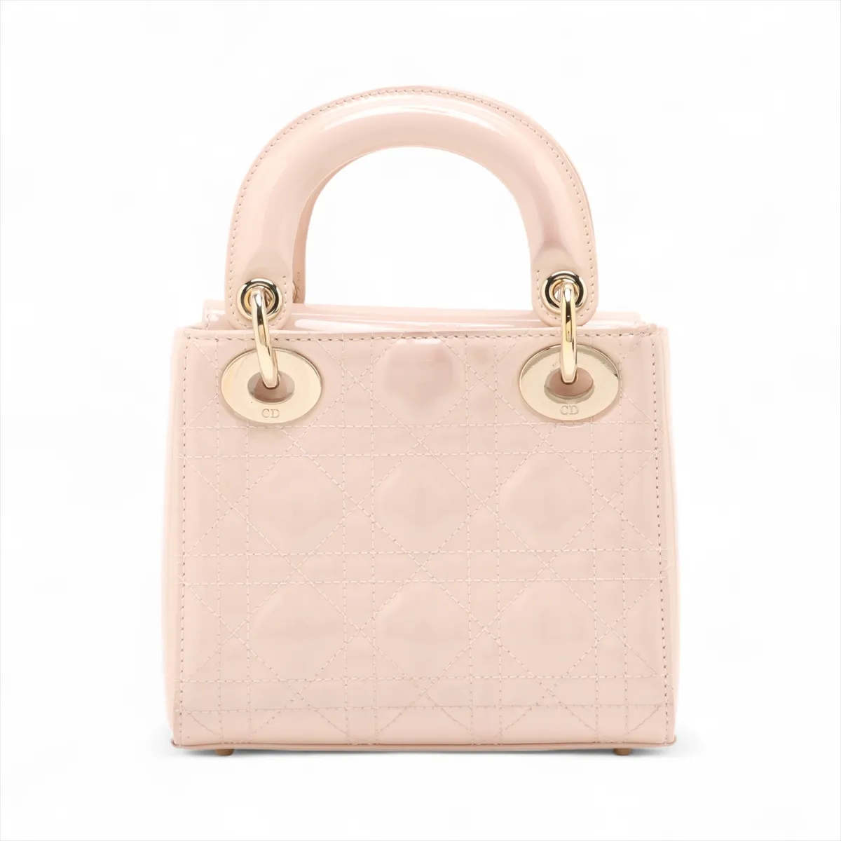 Cannage Lady Dior Mini Patent Leather 2WAY Handbag Pink — view 2