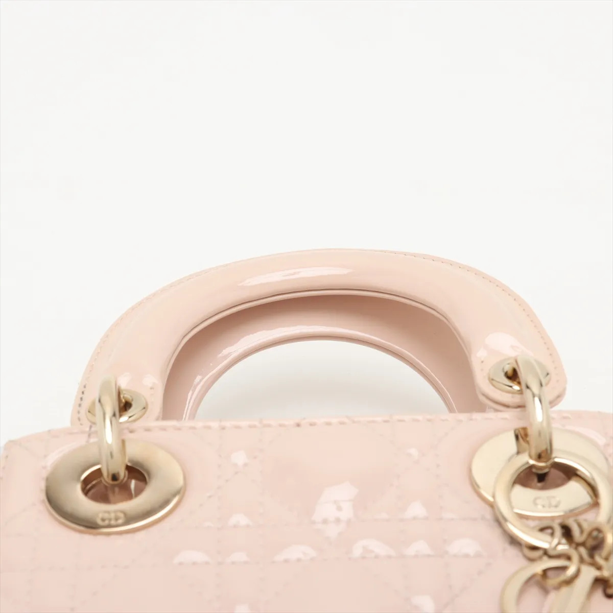 Cannage Lady Dior Mini Patent Leather 2WAY Handbag Pink — view 6