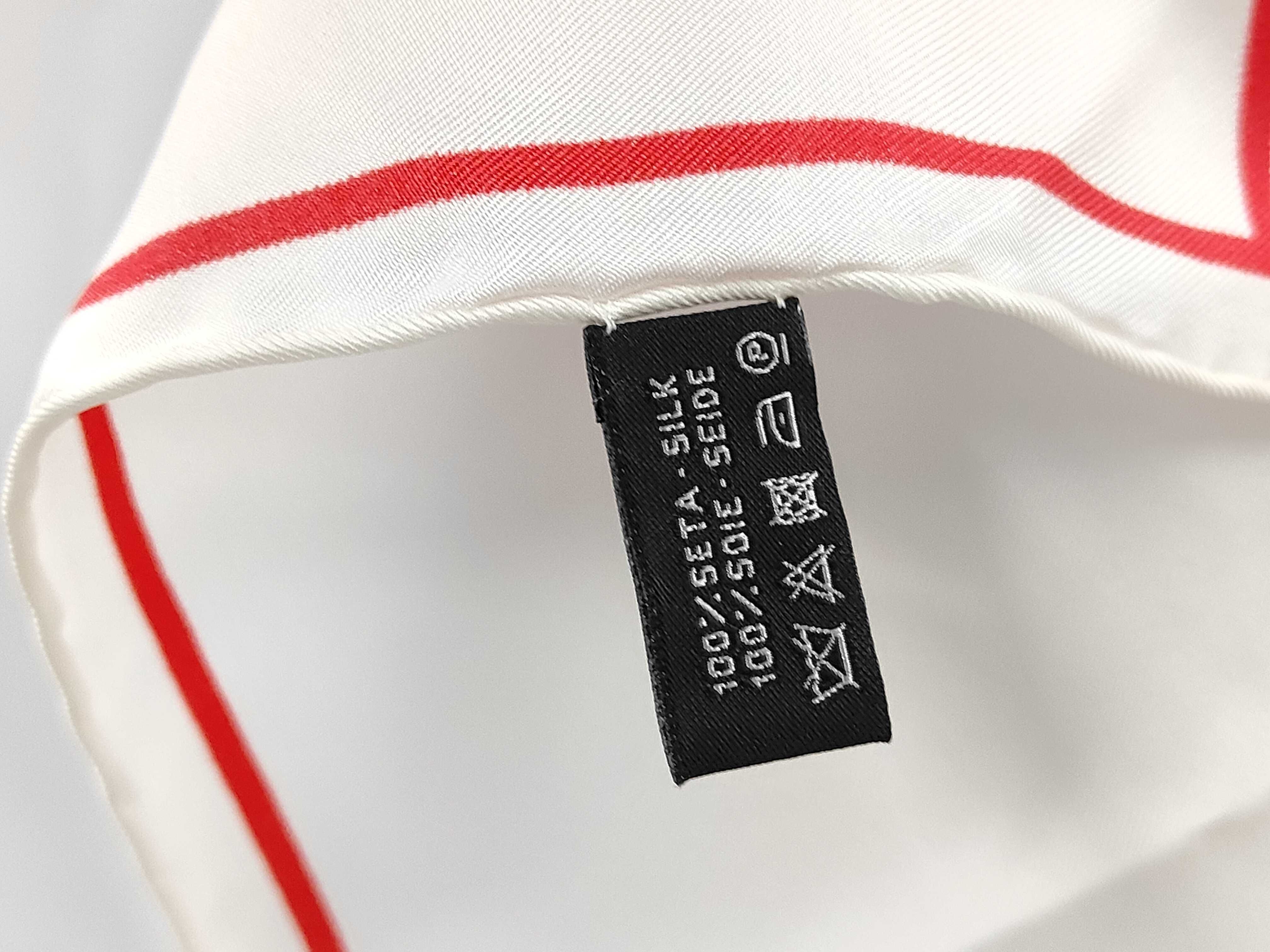 Camellia Silk Scarf (White & Red) - Other Accessories — view 6