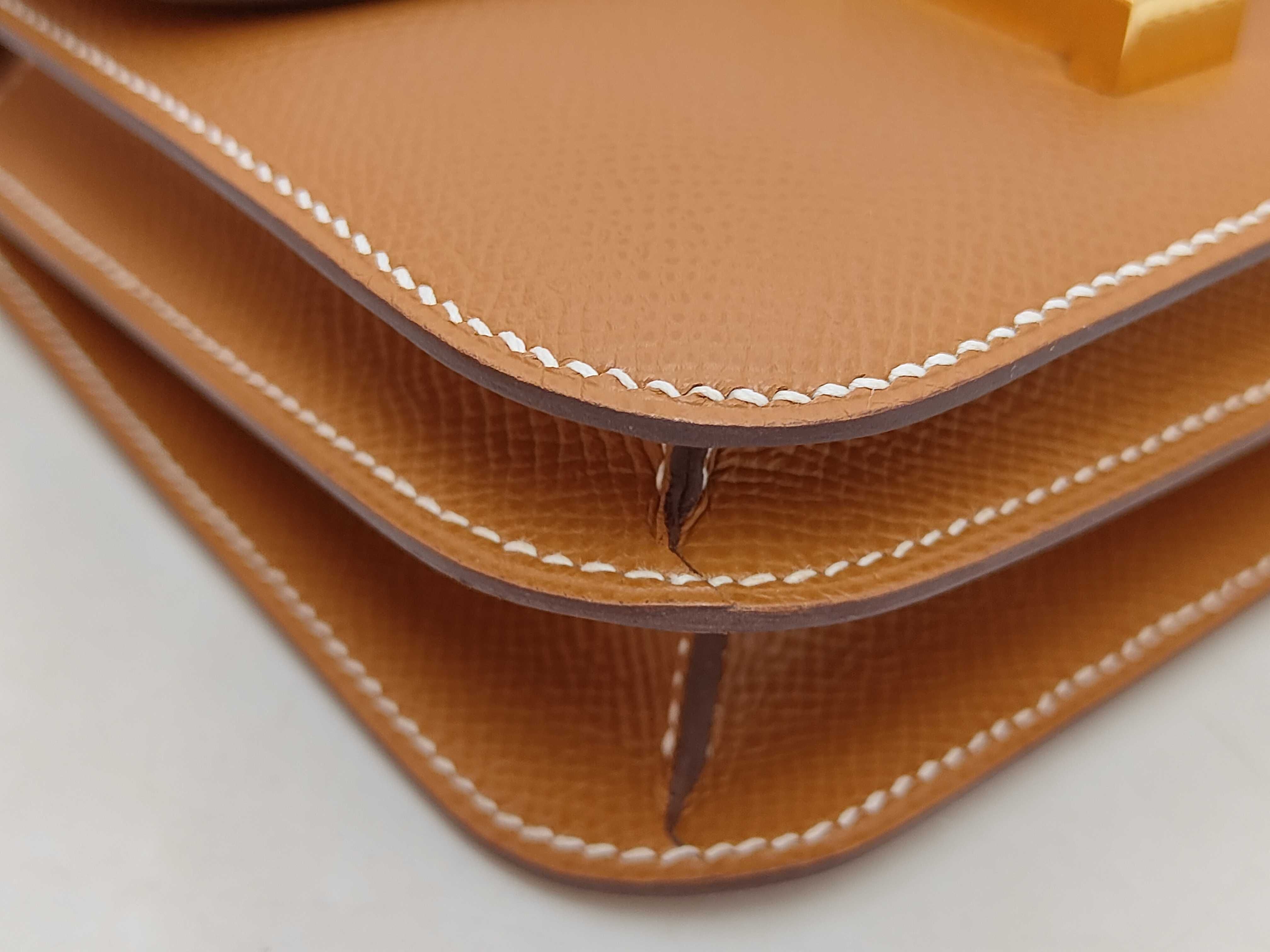 Constance 3 Mini Veau Epsom Gold Shoulder Bag with Seal and U Stamp — view 3