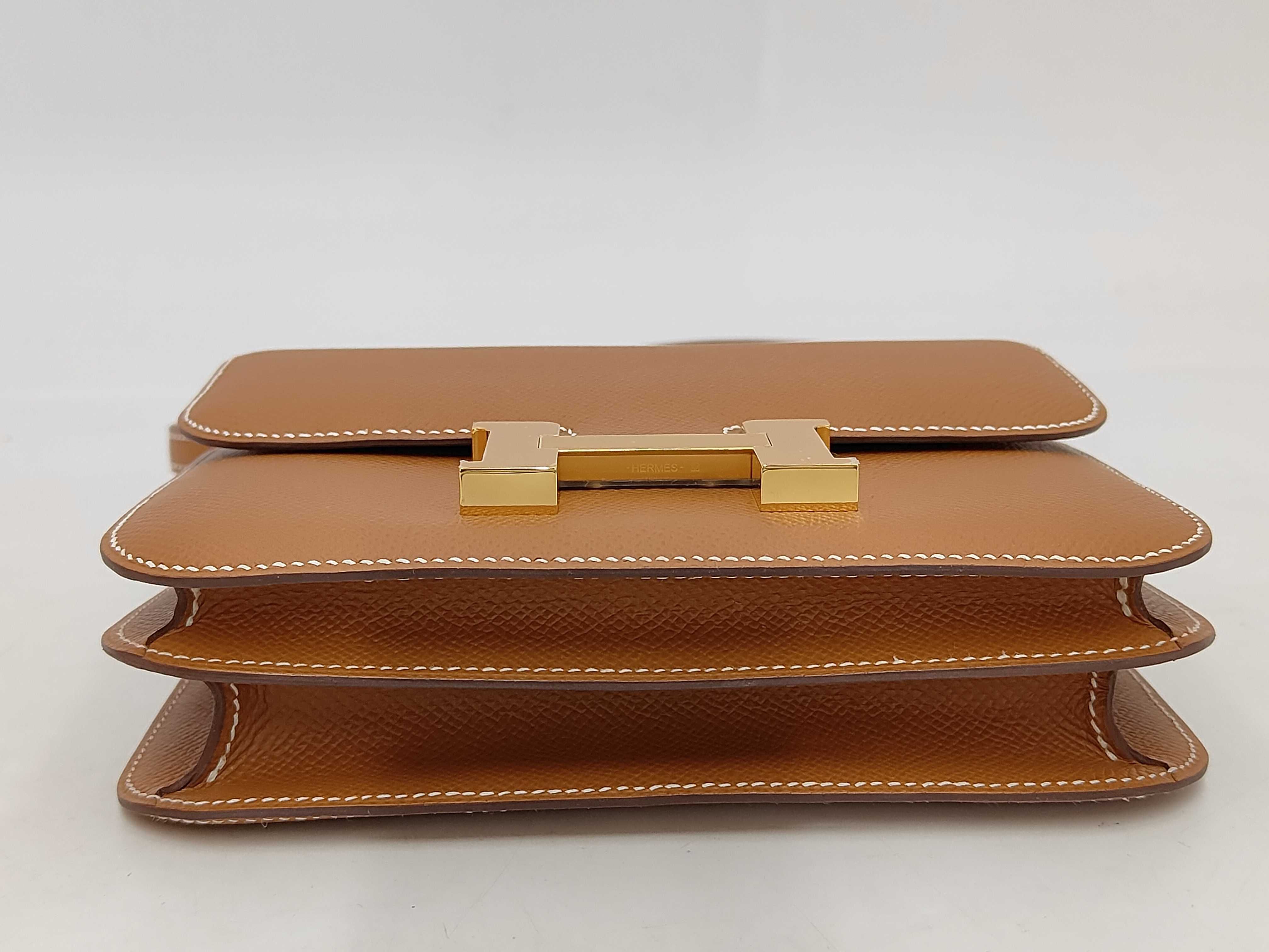 Constance 3 Mini Veau Epsom Gold Shoulder Bag with Seal and U Stamp — view 4