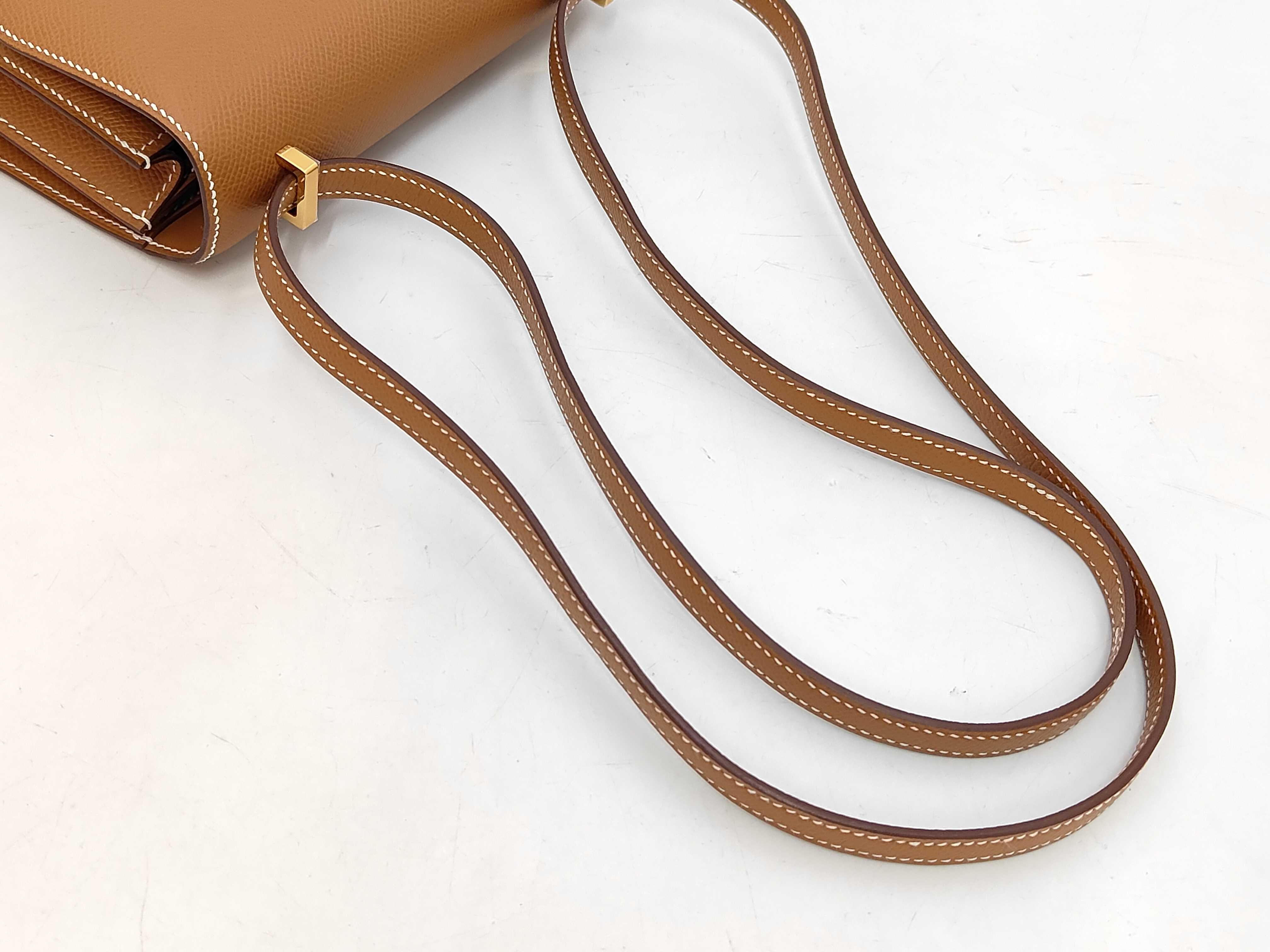 Constance 3 Mini Veau Epsom Gold Shoulder Bag with Seal and U Stamp — view 5
