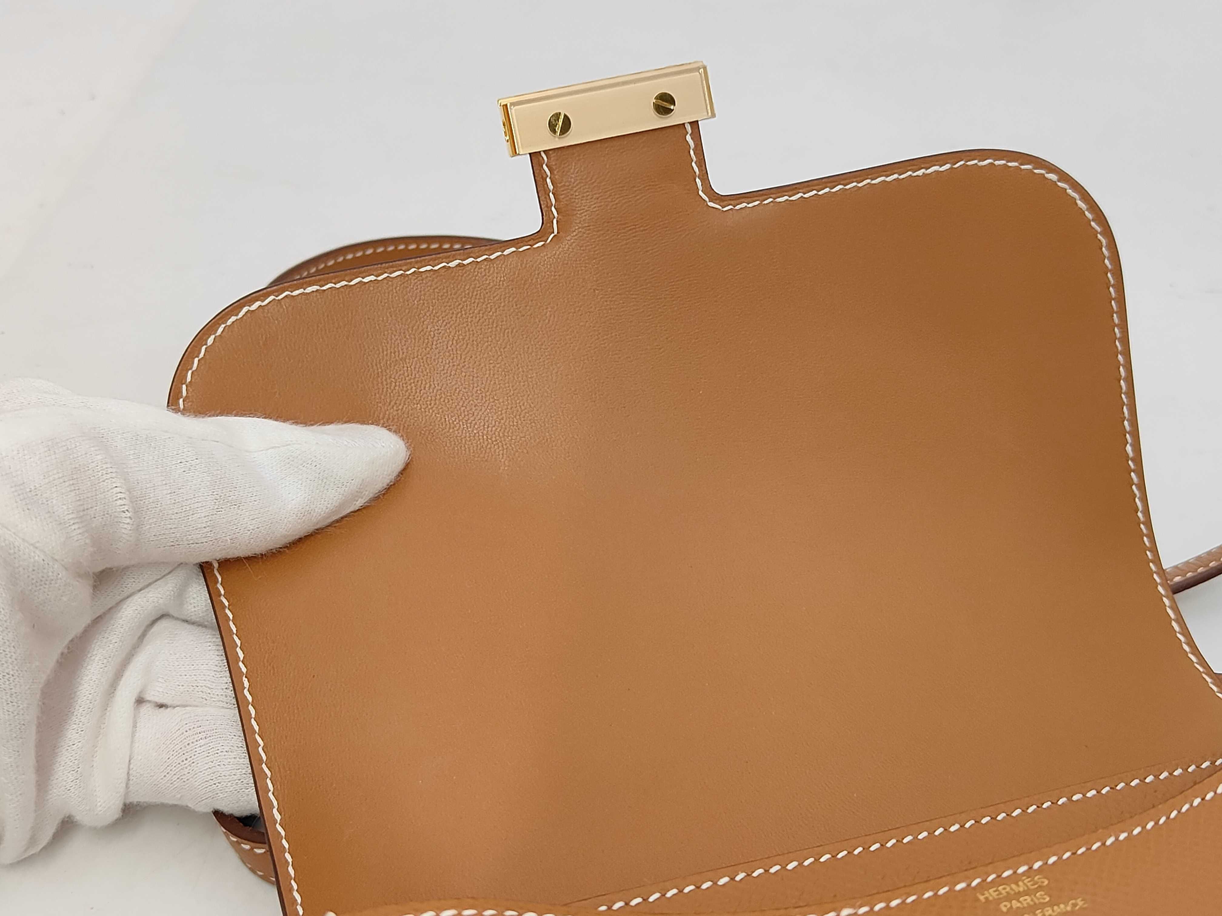 Constance 3 Mini Veau Epsom Gold Shoulder Bag with Seal and U Stamp — view 10