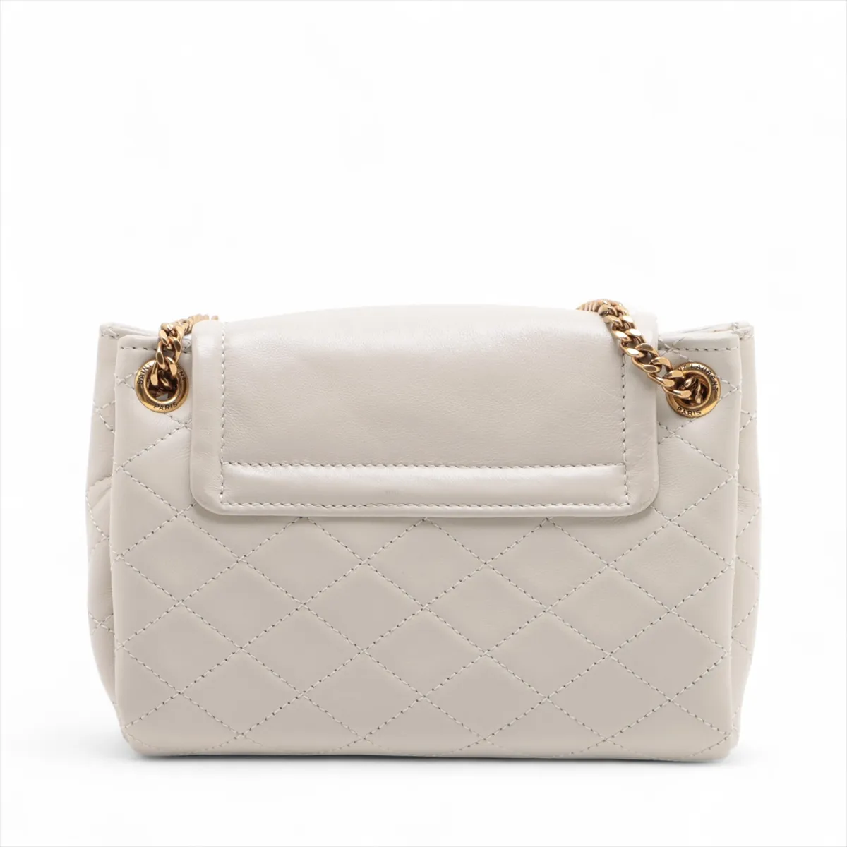 Mini Nolita Leather Chain Shoulder Bag, Beige, 672738 — view 2