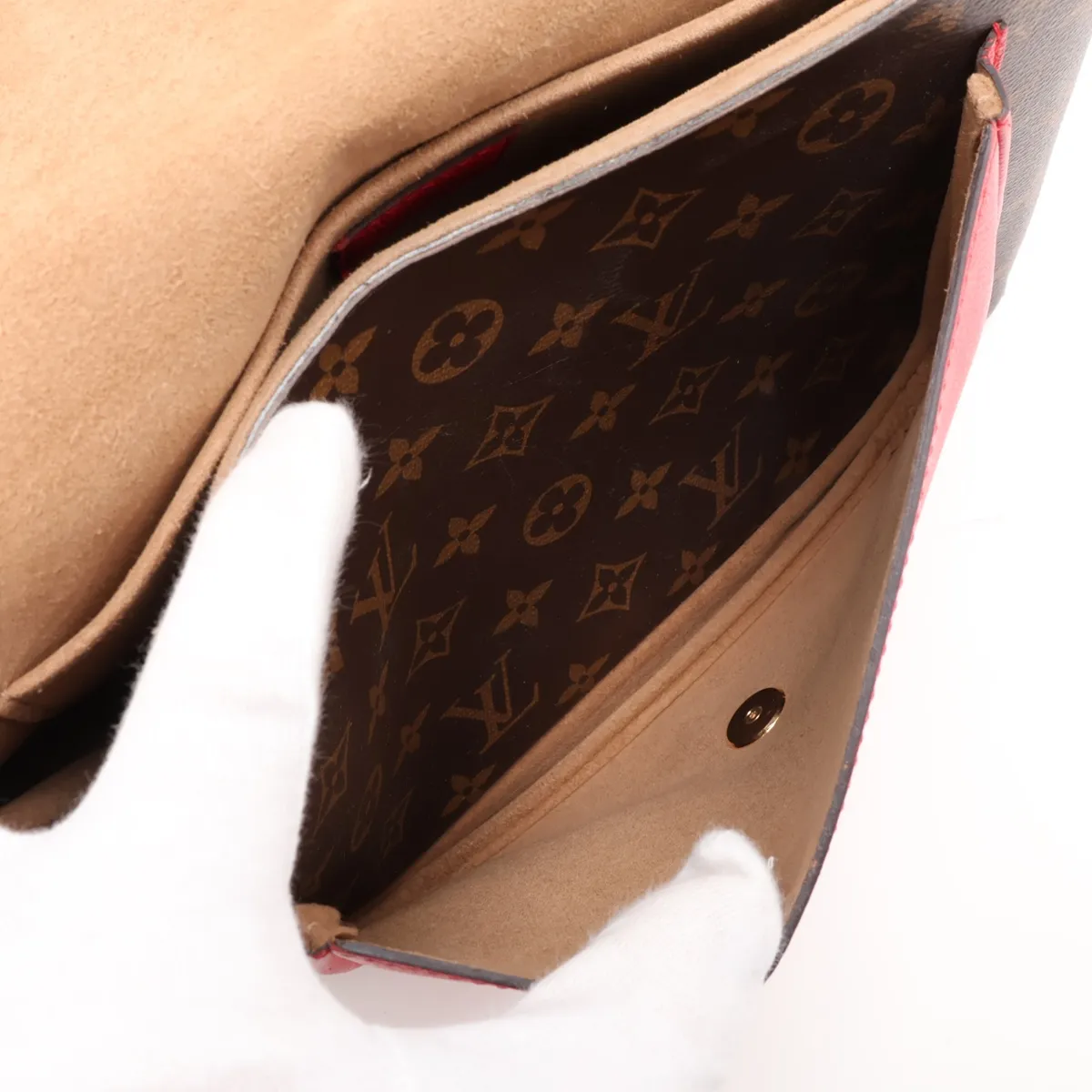 Monogram x Leather Marignan M44286 FL3178 Brown x Red — view 9