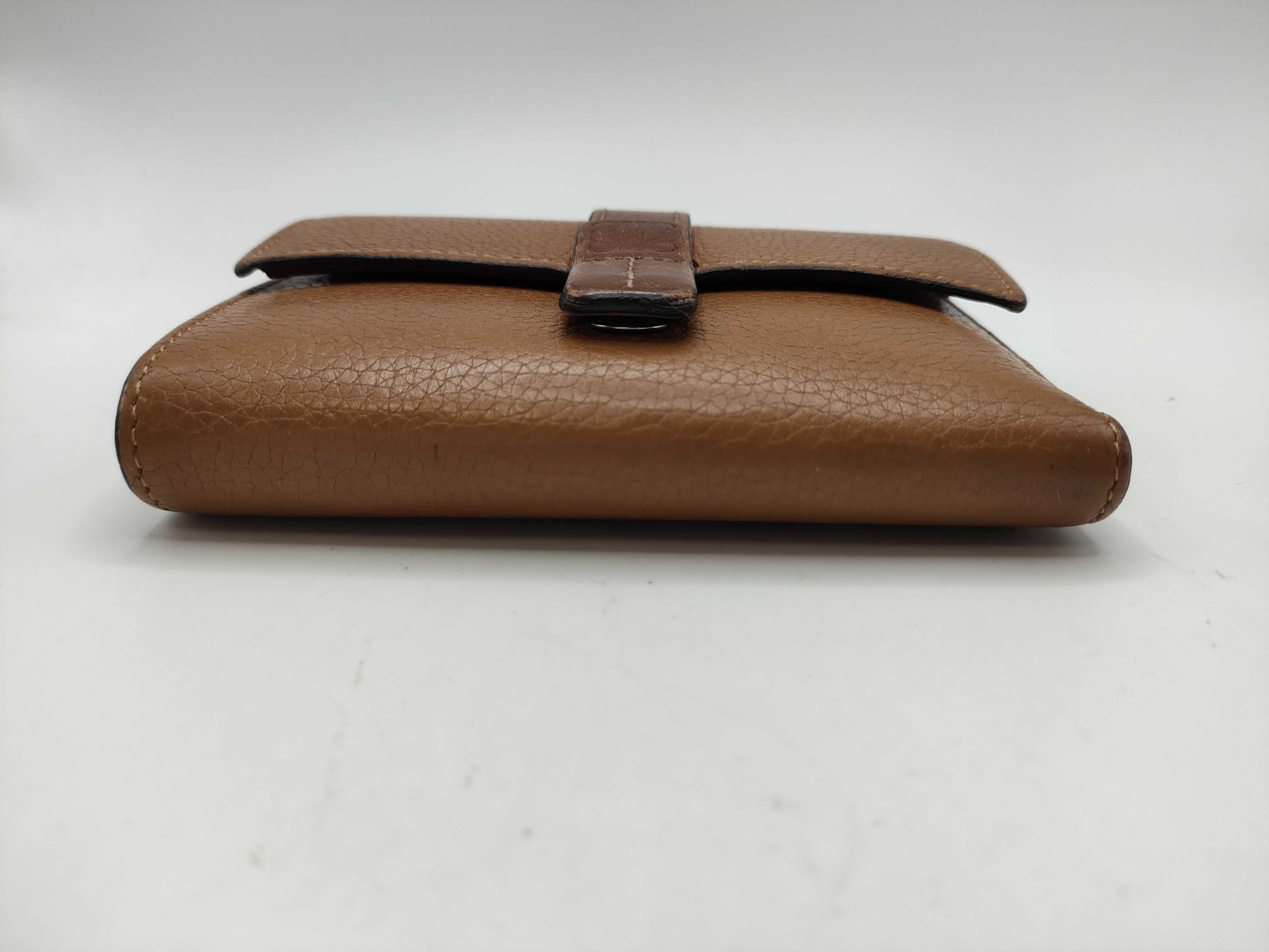 Anagram Leather Tri-fold Wallet, Brown — view 3