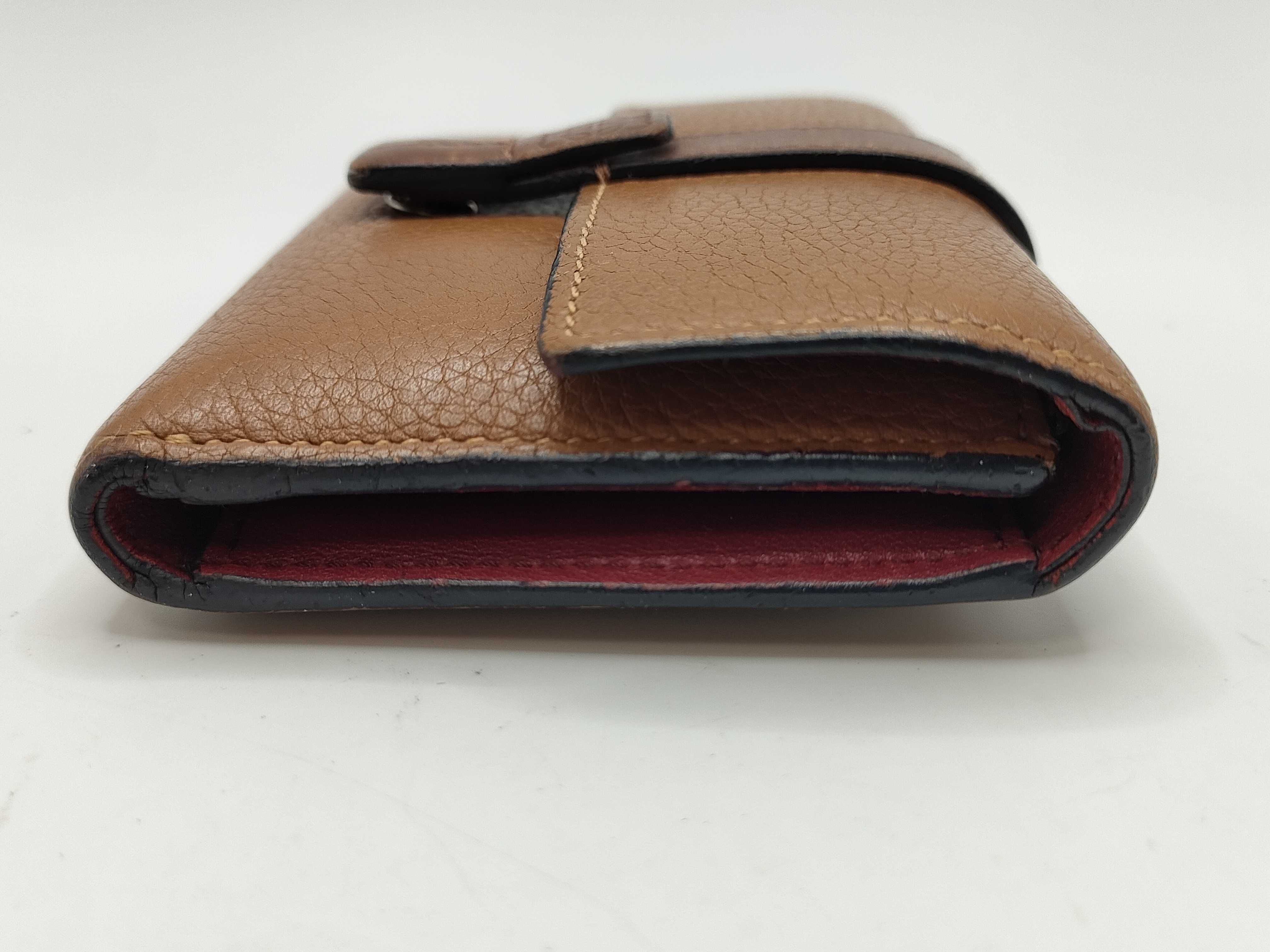 Anagram Leather Tri-fold Wallet, Brown — view 4