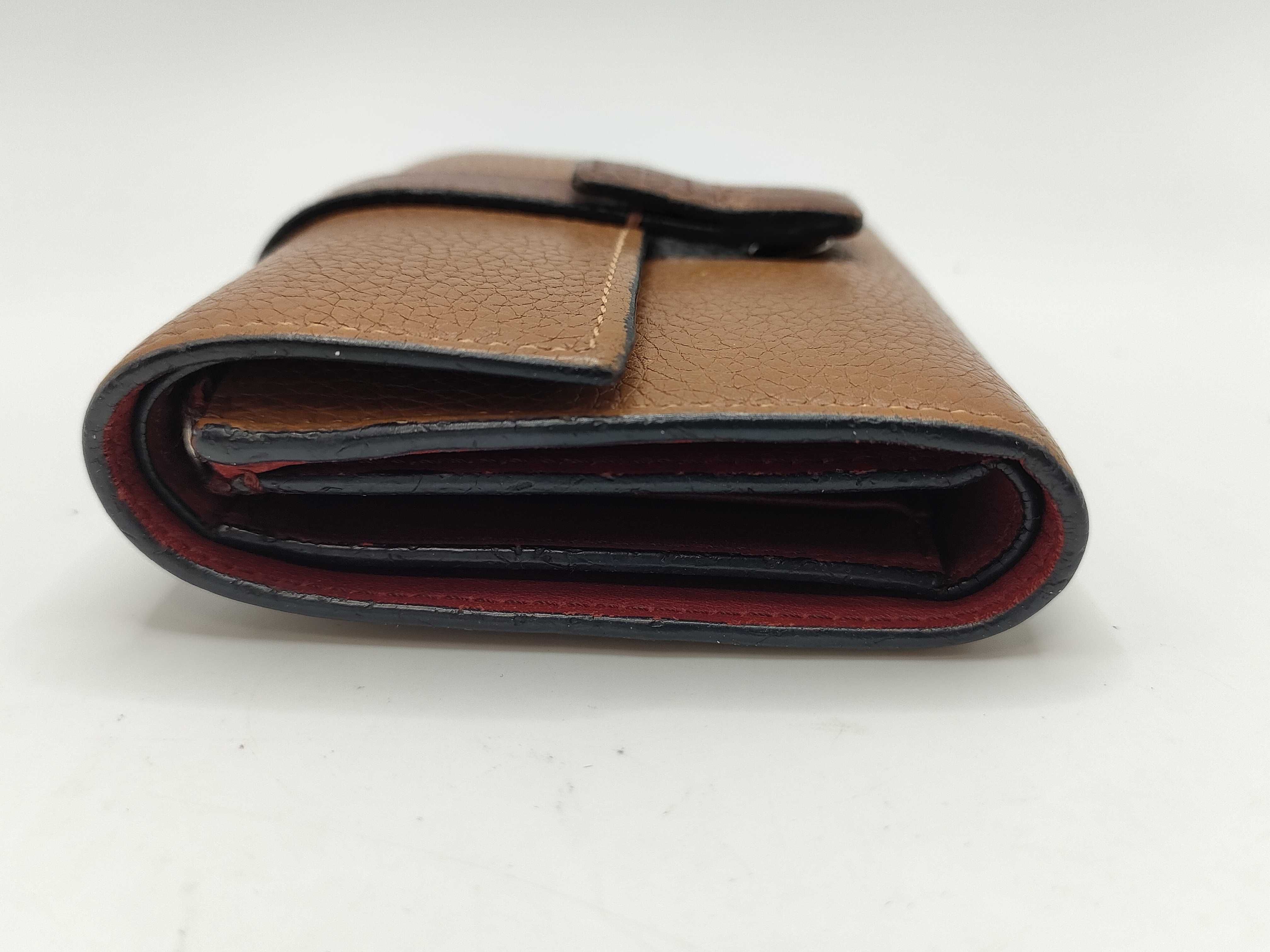Anagram Leather Tri-fold Wallet, Brown — view 6